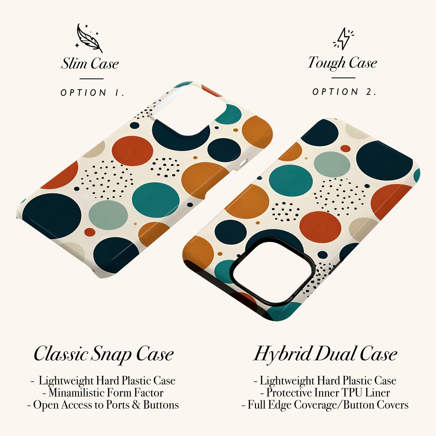 Abstract Spots Polka Dot Print Phone Case Phone Case