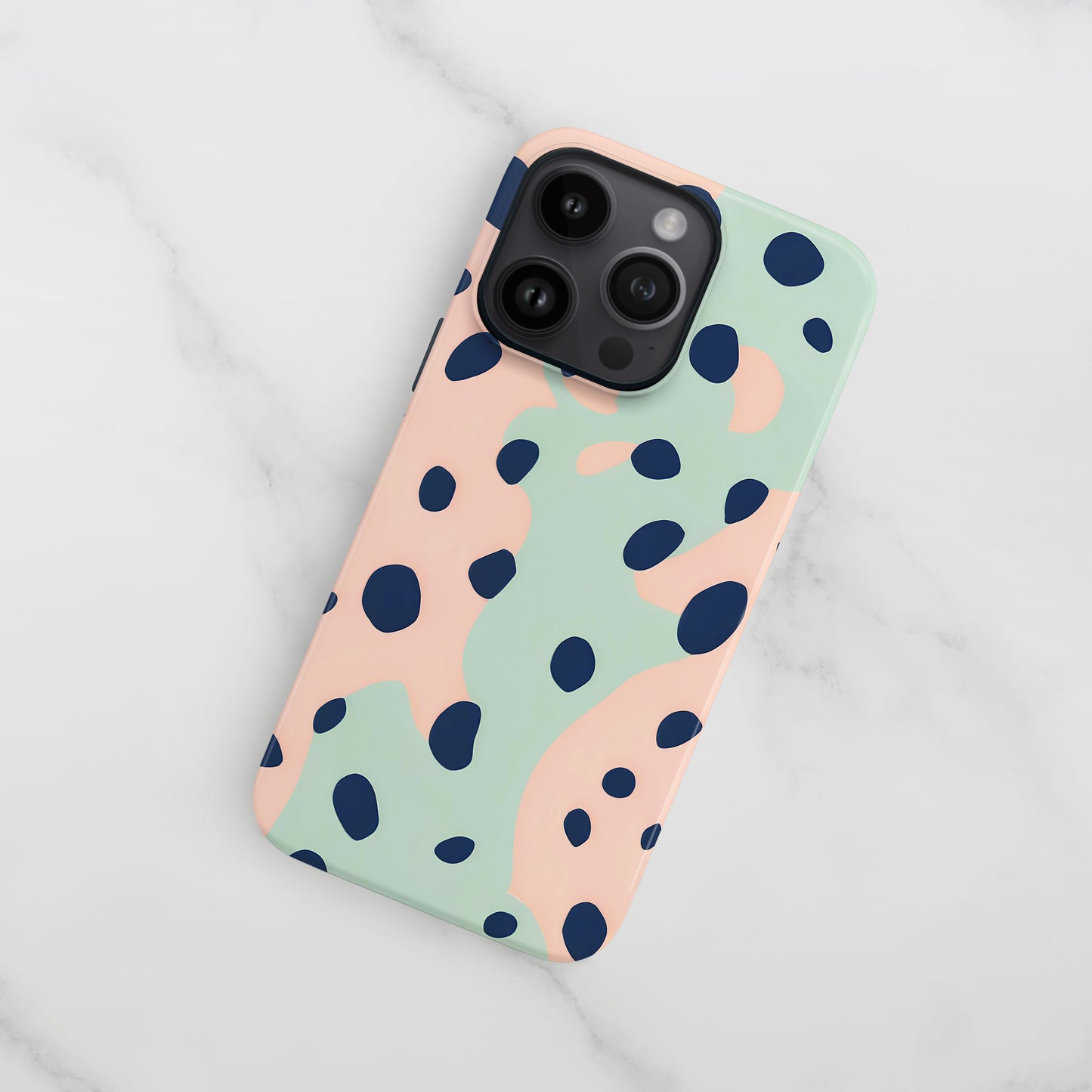 Abstract Peach Blue Leopard Print Case Phone Case