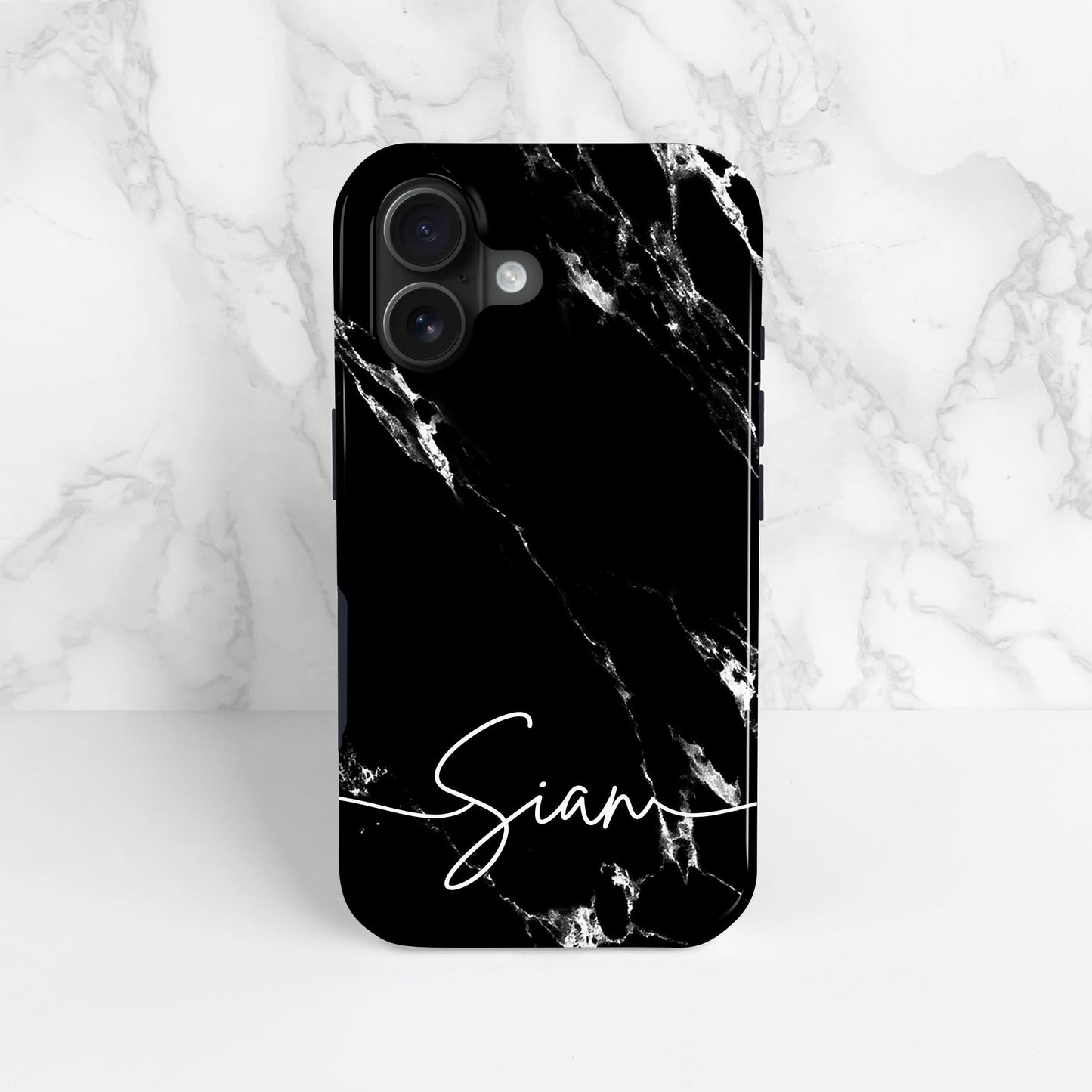 Black Marble Personalised Name iPhone Case Phone Case