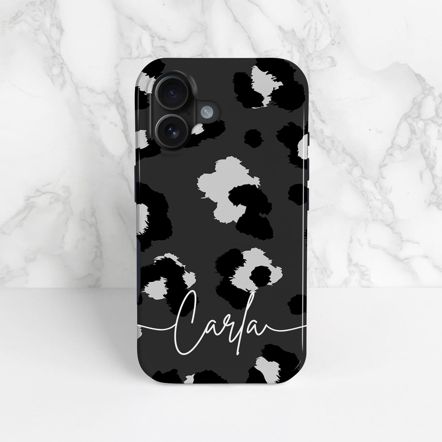 Grey Leopard Print Custom Case Phone Case