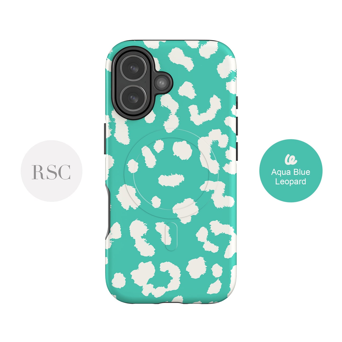 Aqua Blue Leopard Print Magsafe Case