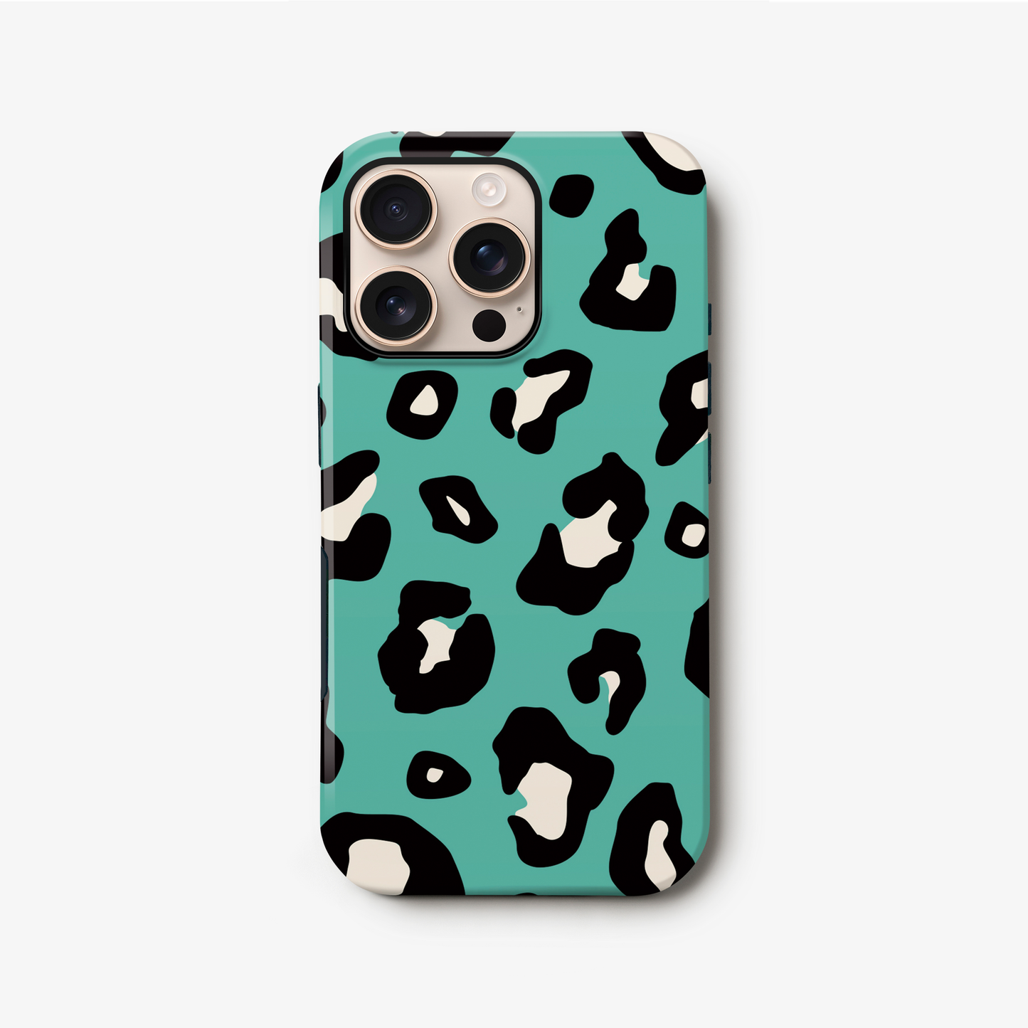 Aqua Leopard Print Spot Case iPhone 16 Phone Case