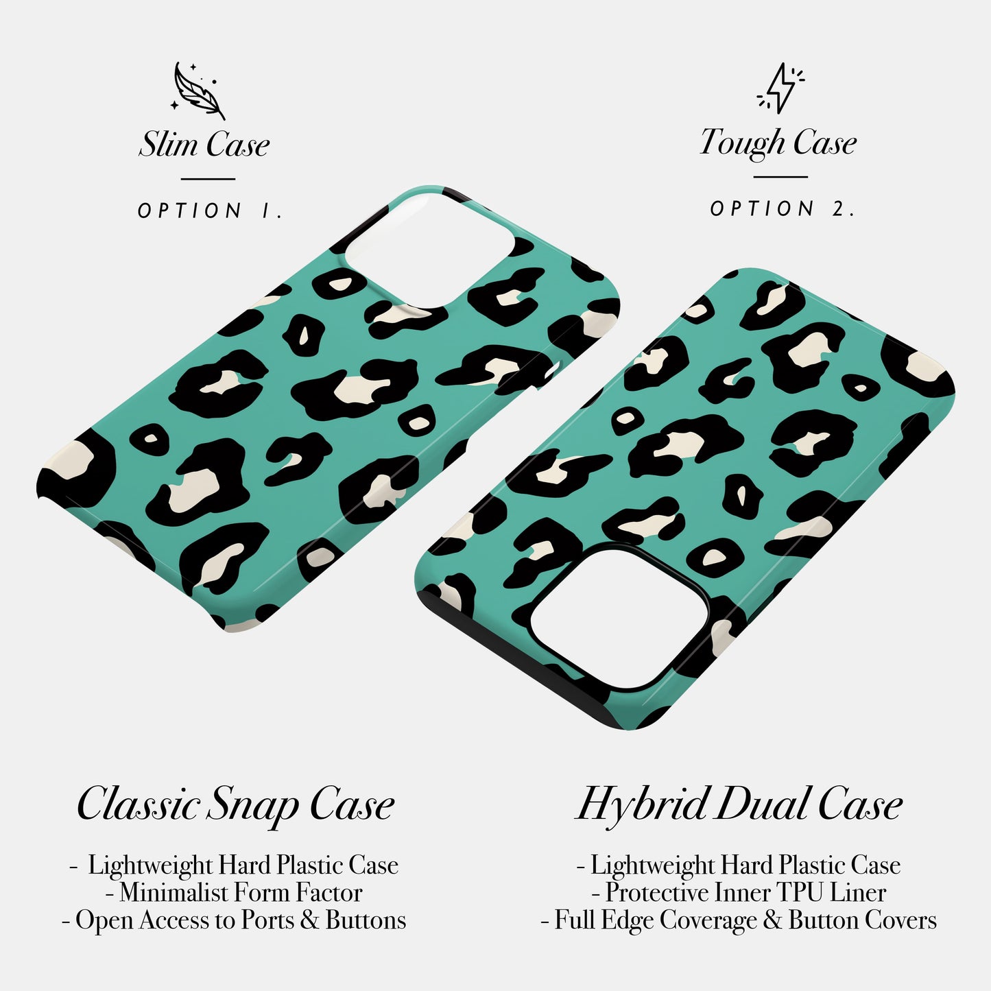 Aqua Leopard Print Spot Case Phone Case