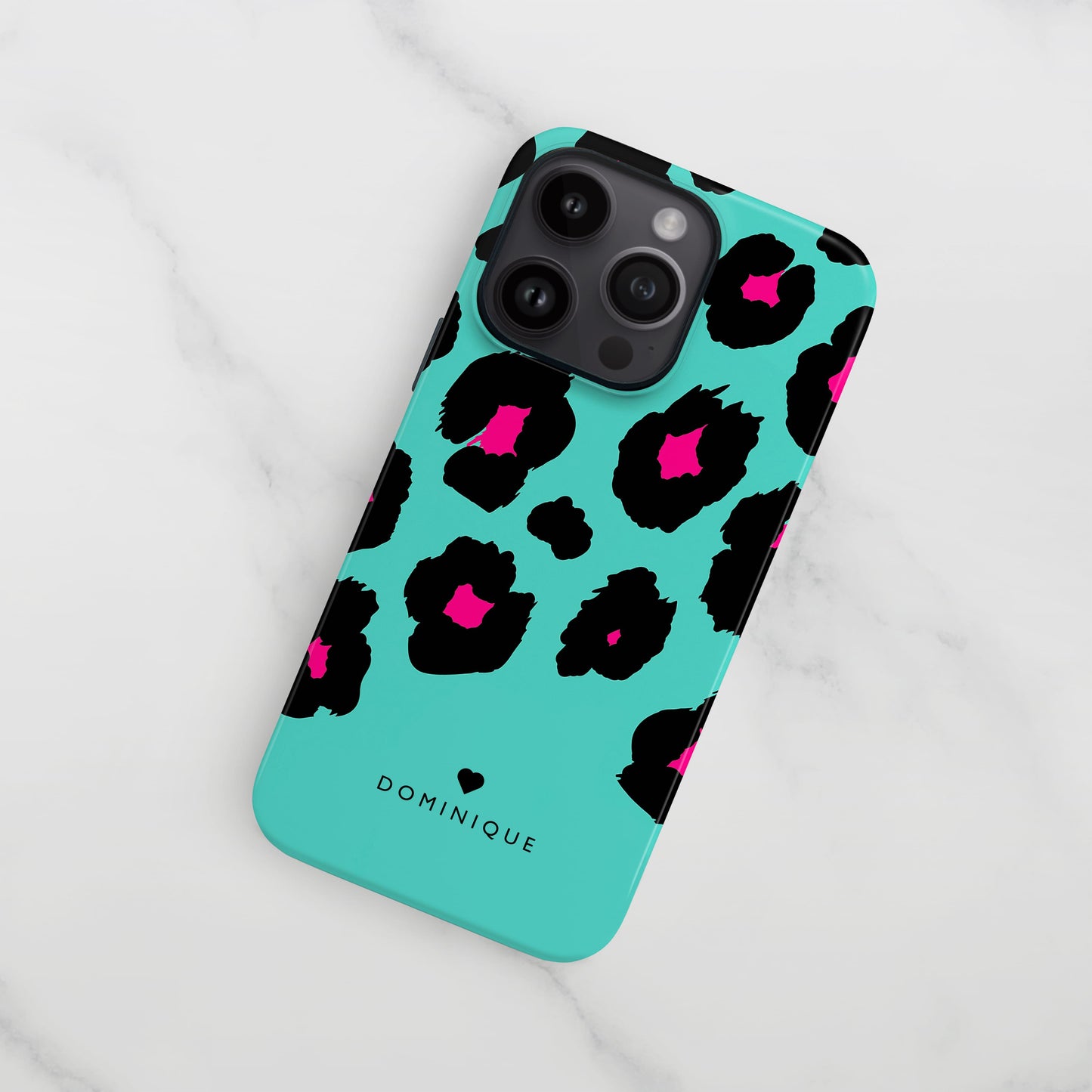 Leopard Print Personalised Heart Phone Case Phone Case
