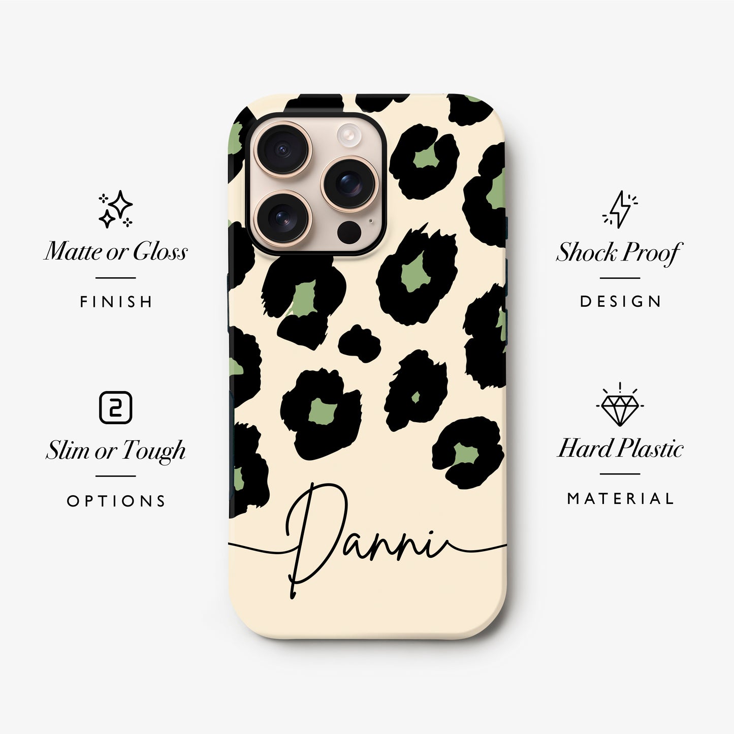 Avocado Cream Custom leopard Print Case Phone Case