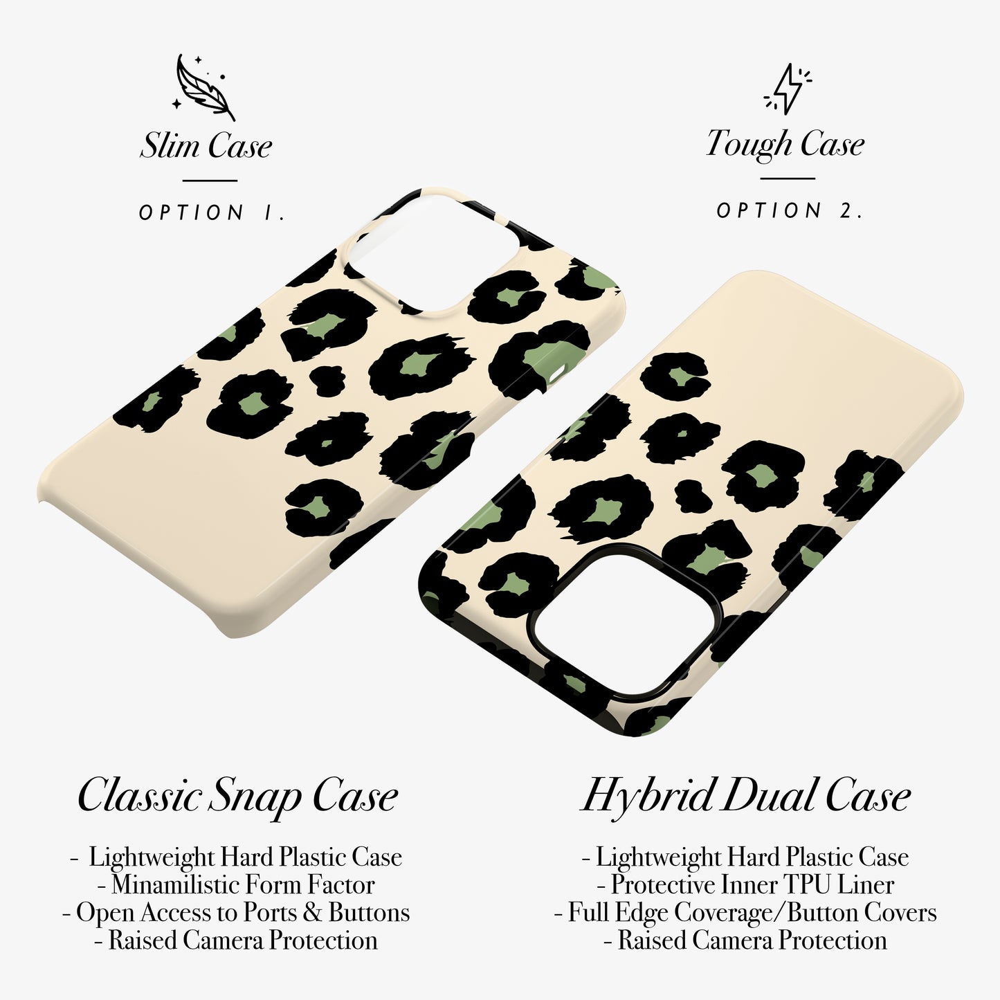 Avocado Cream Custom leopard Print Case Phone Case