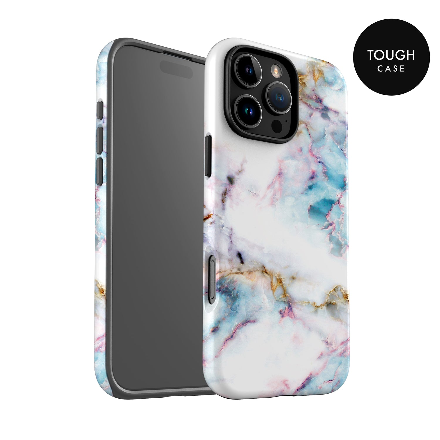 Personalised Blue and Gold Marble Phone Case Phone Case