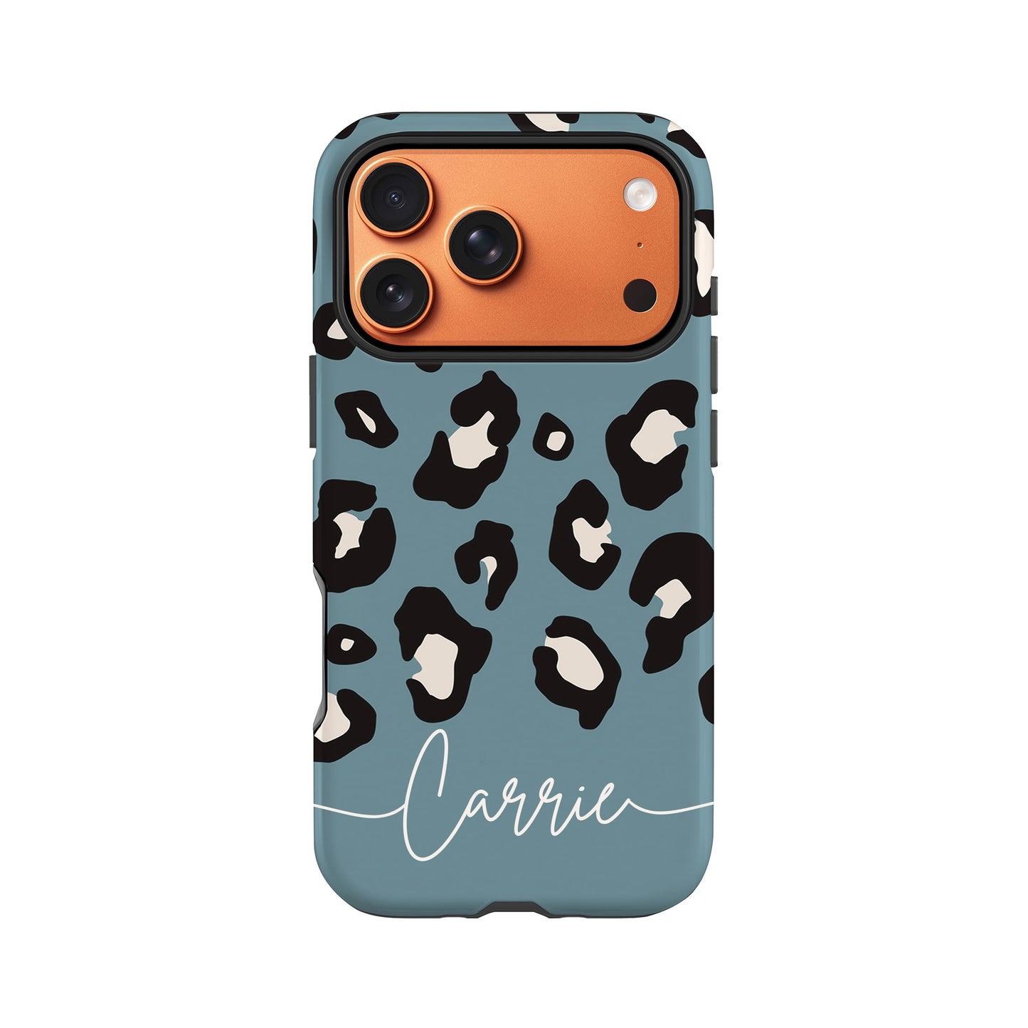 Blue Leopard Print Pattern Personalised Phone Case iPhone 17 Pro Phone Case