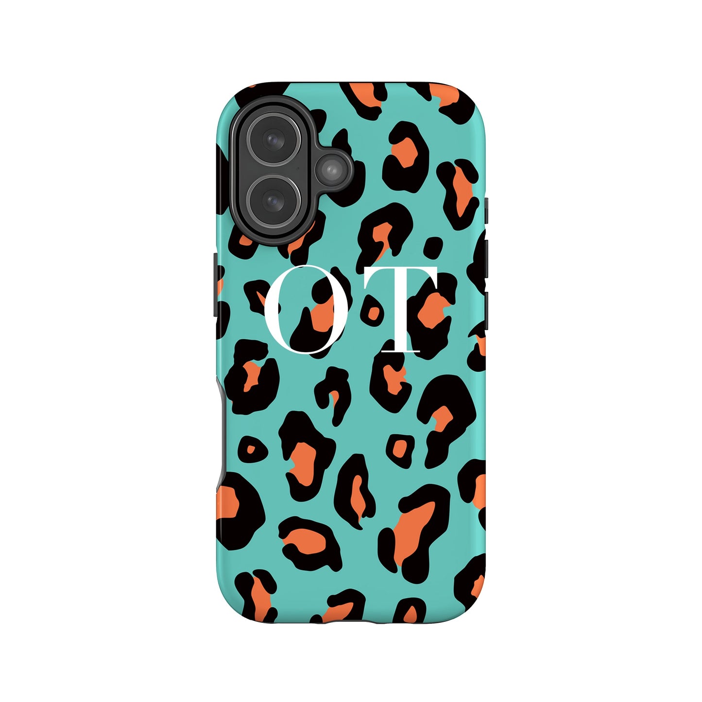 Orange and Blue Leopard Print Personalised Case iPhone 17 Phone Case