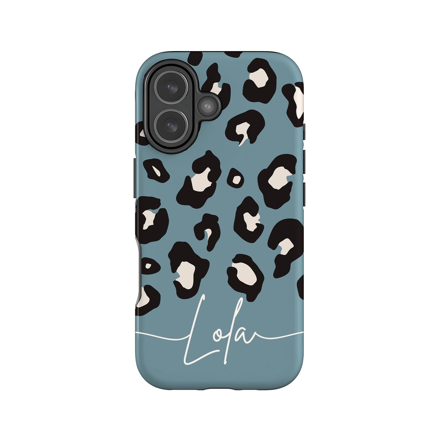 Blue Leopard Print Pattern Personalised Phone Case iPhone 17 Phone Case