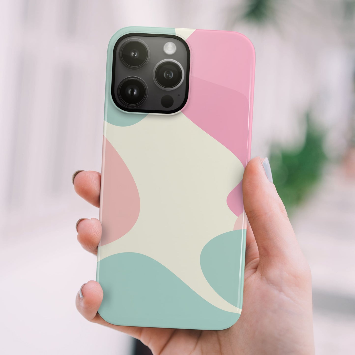 Baby Pink and Blue Personalised Abstract Case Phone Case