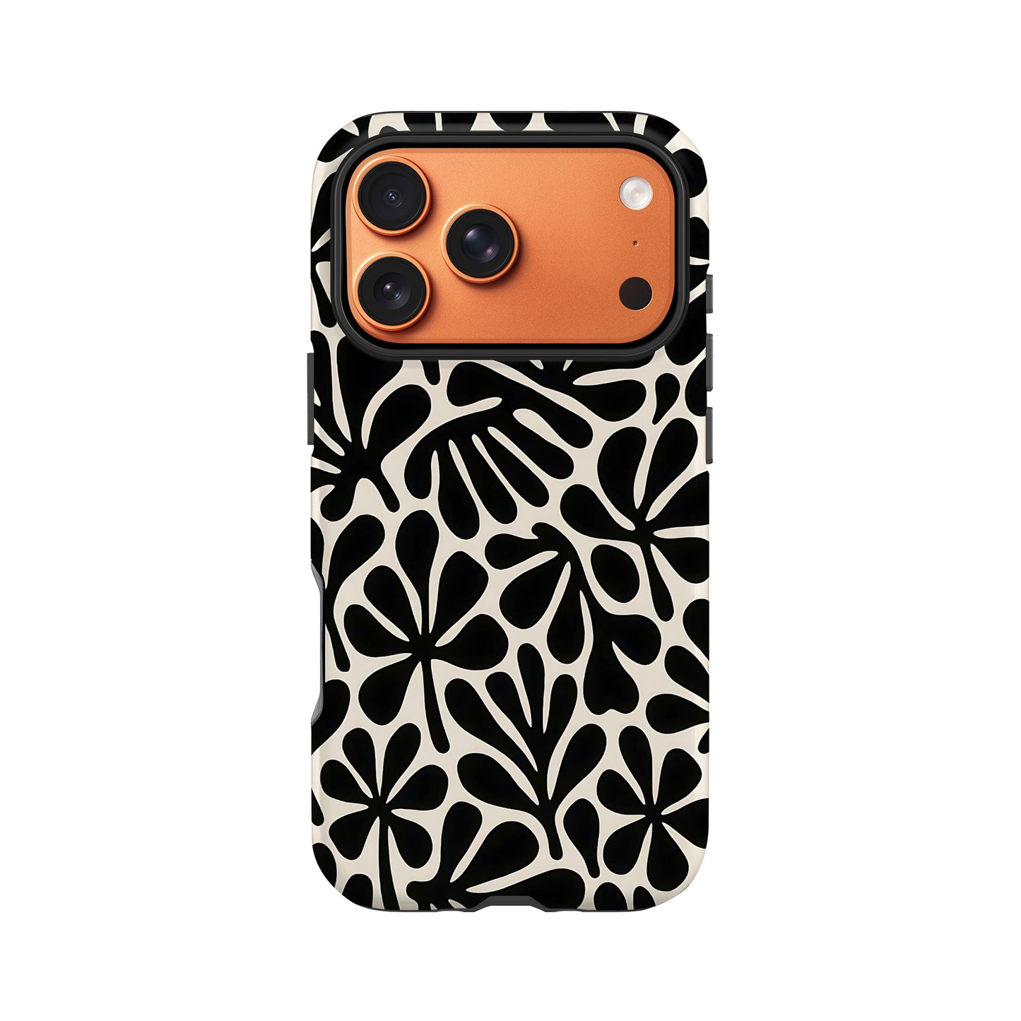 Black Cream Matisse Floral Print Case Phone Case