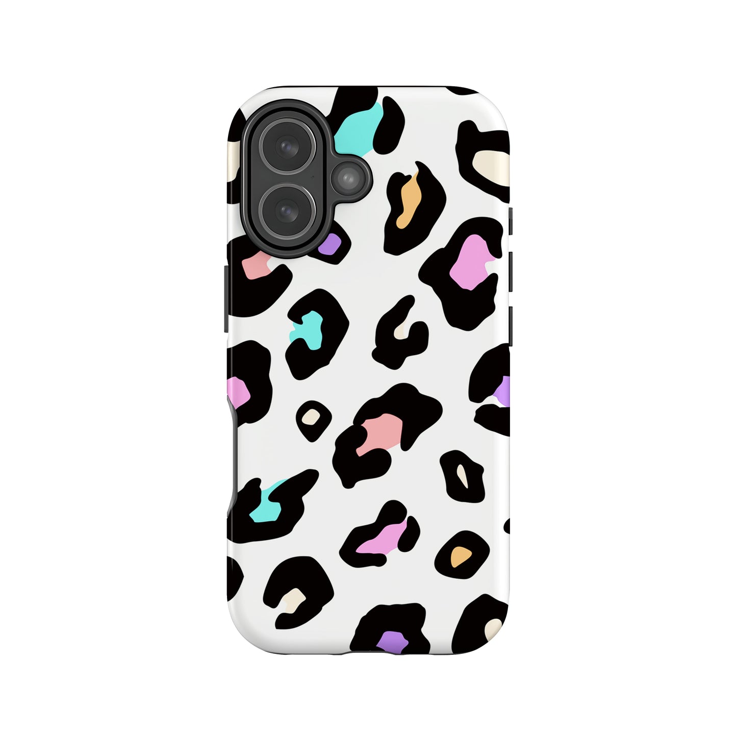White Rainbow Leopard Skin Spots Case iPhone 17 Phone Case