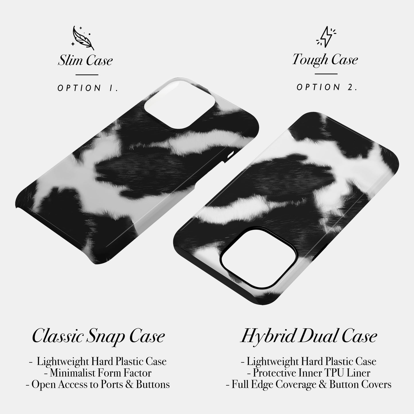 Mono Cow Print Phone Case Phone Case