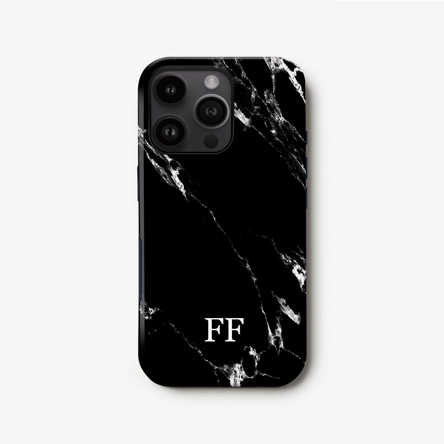 Black Marble Initials Phone Case iPhone 16 Pro Phone Case