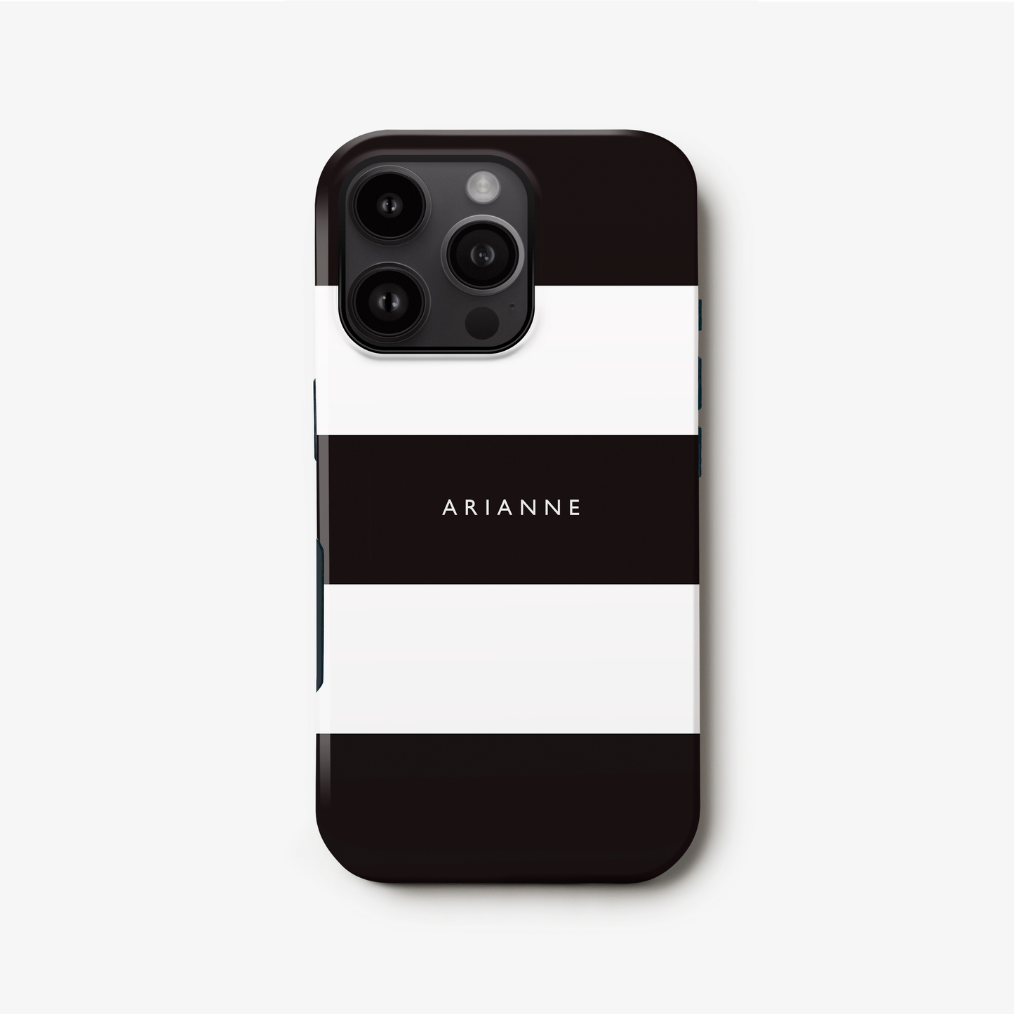 Black Stripes Personalised Text Case iPhone 16 Phone Case