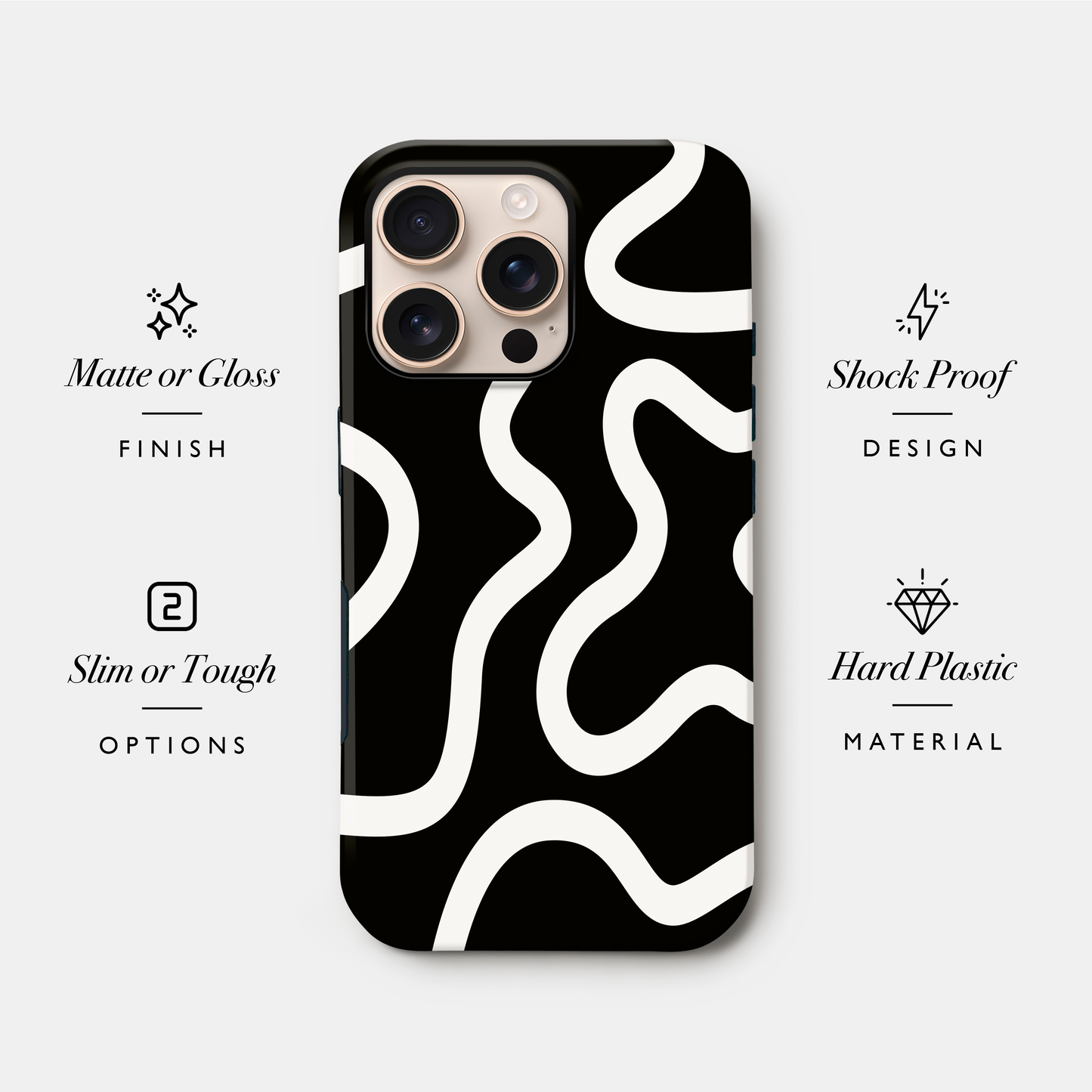 Black & White Doodle Lines Case Phone Case