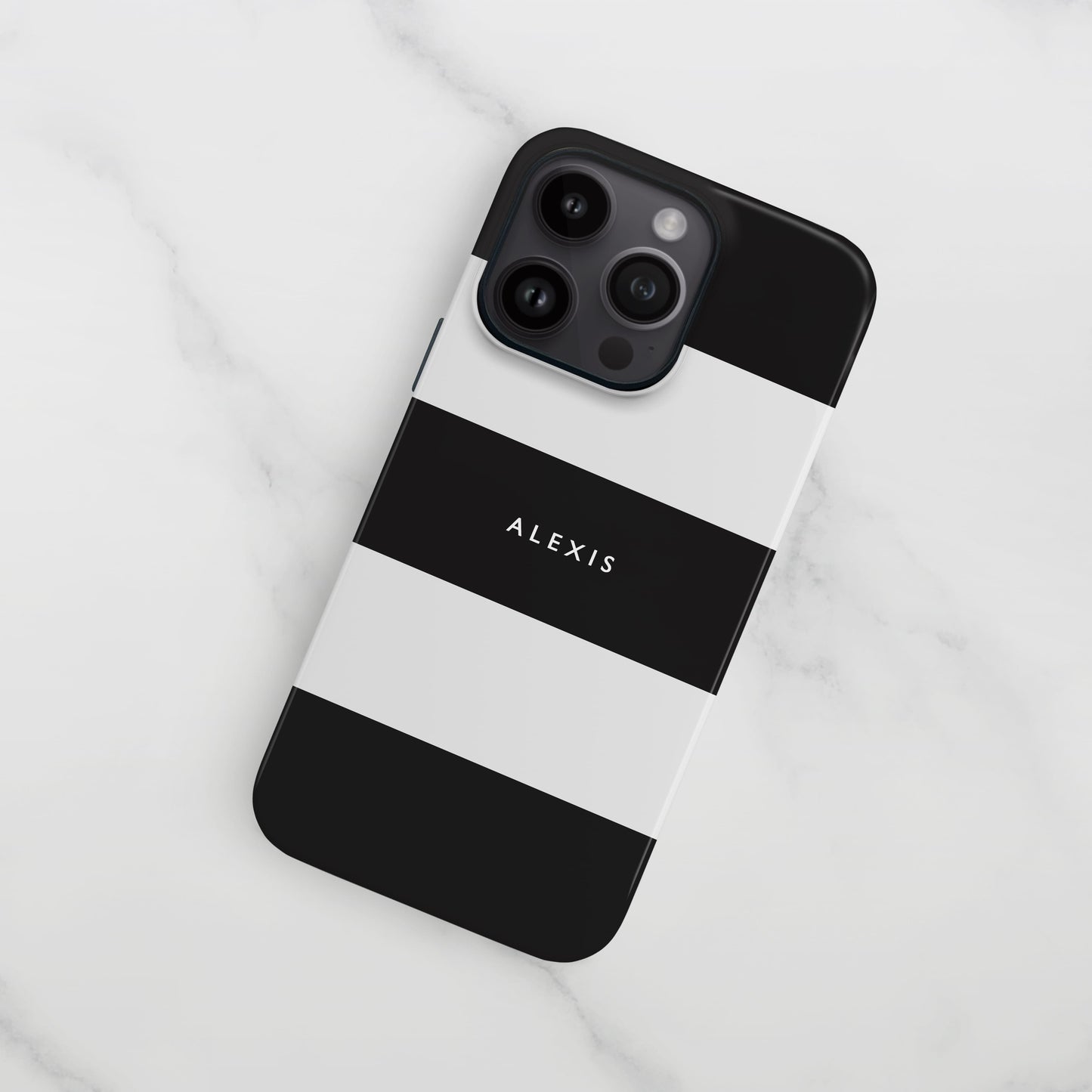 Black Stripes Personalised Text Case Phone Case