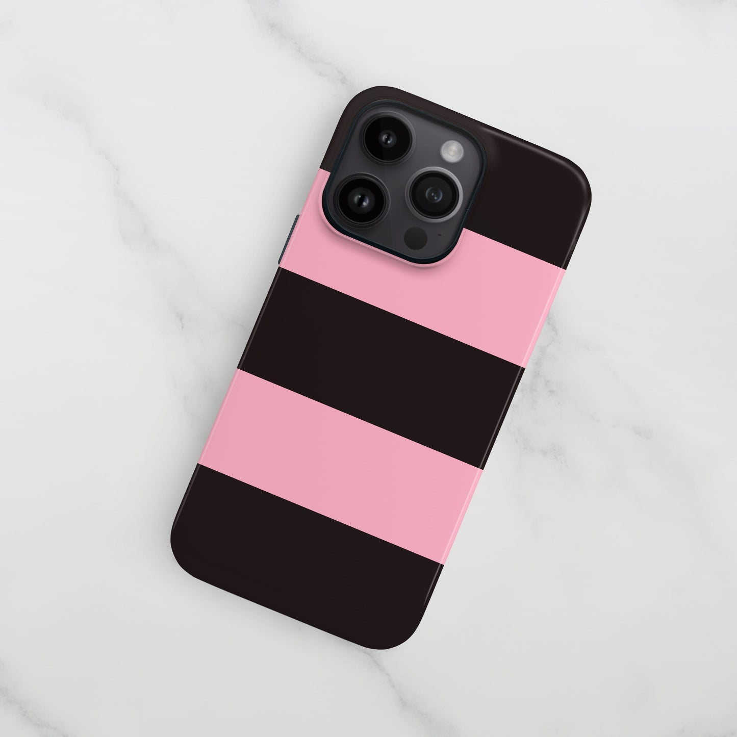 Custom Pink And Black Stripes Case Phone Case