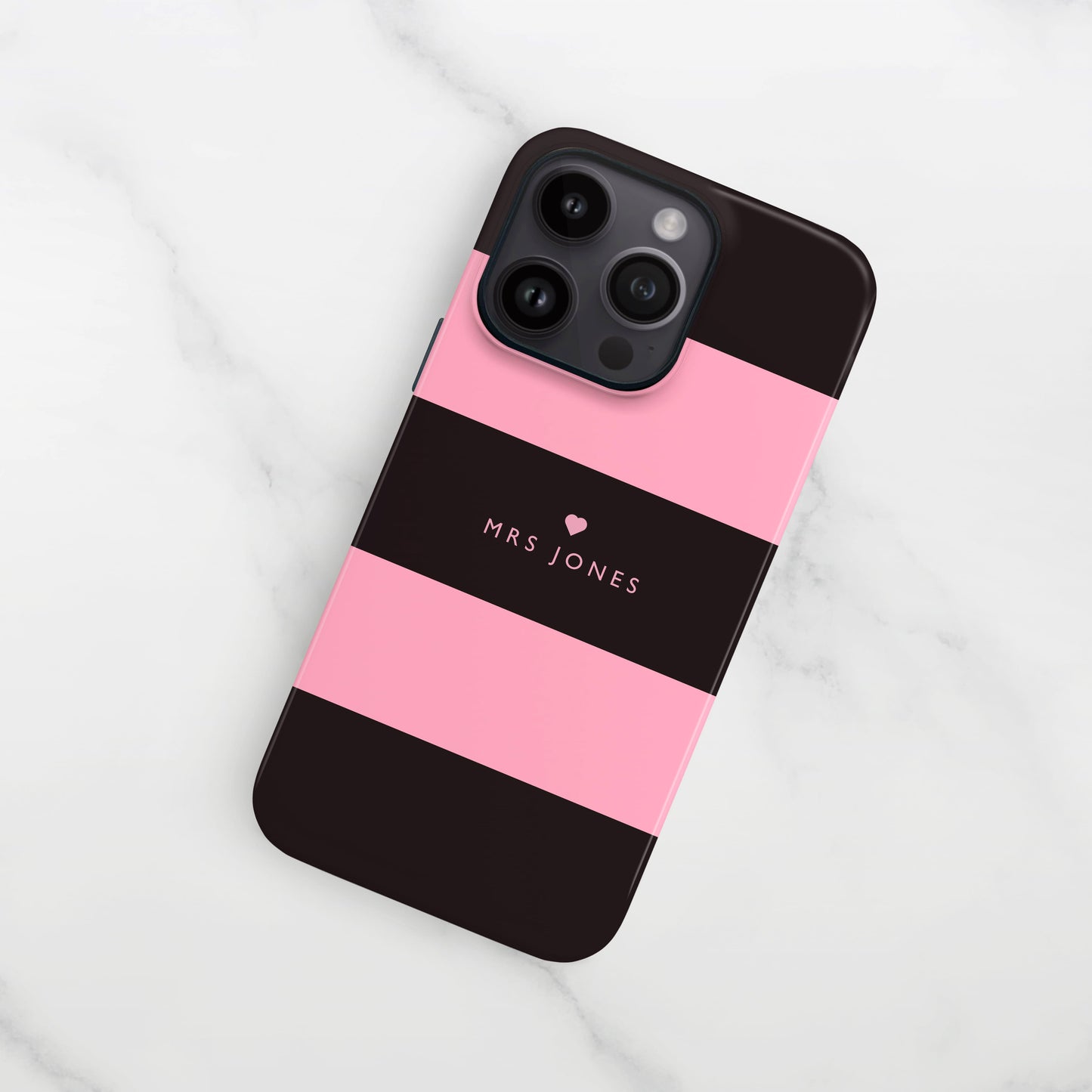 Custom Pink And Black Stripes Case Phone Case