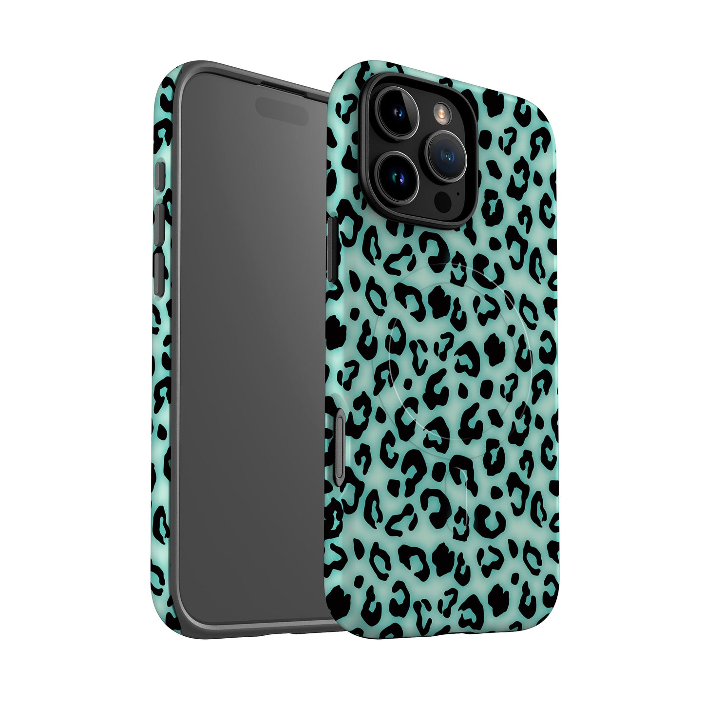 Blue Blush Leopard Print Magsafe Case