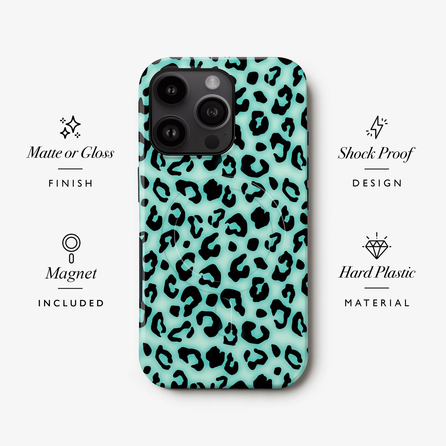 Blue Blush Leopard Print Magsafe Case