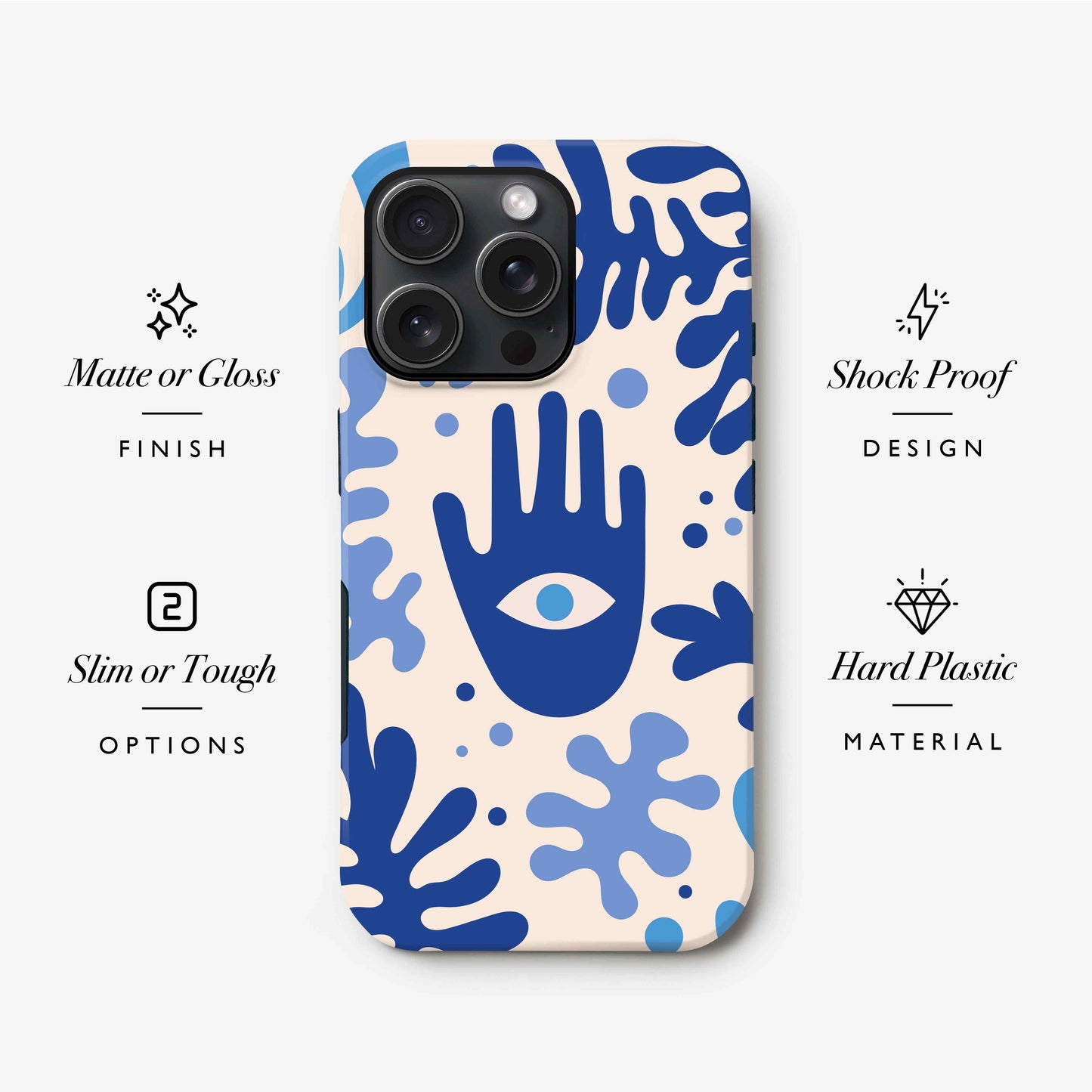 Blue Abstract Evil Eye Print Case Phone Case