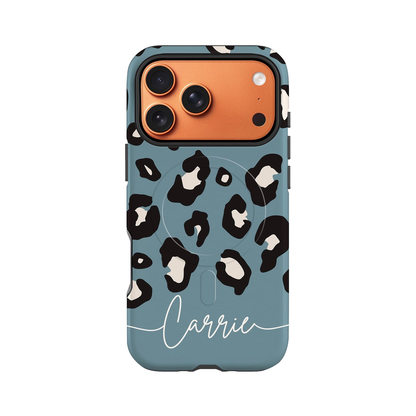 Blue Leopard Print Custom Magsafe Case