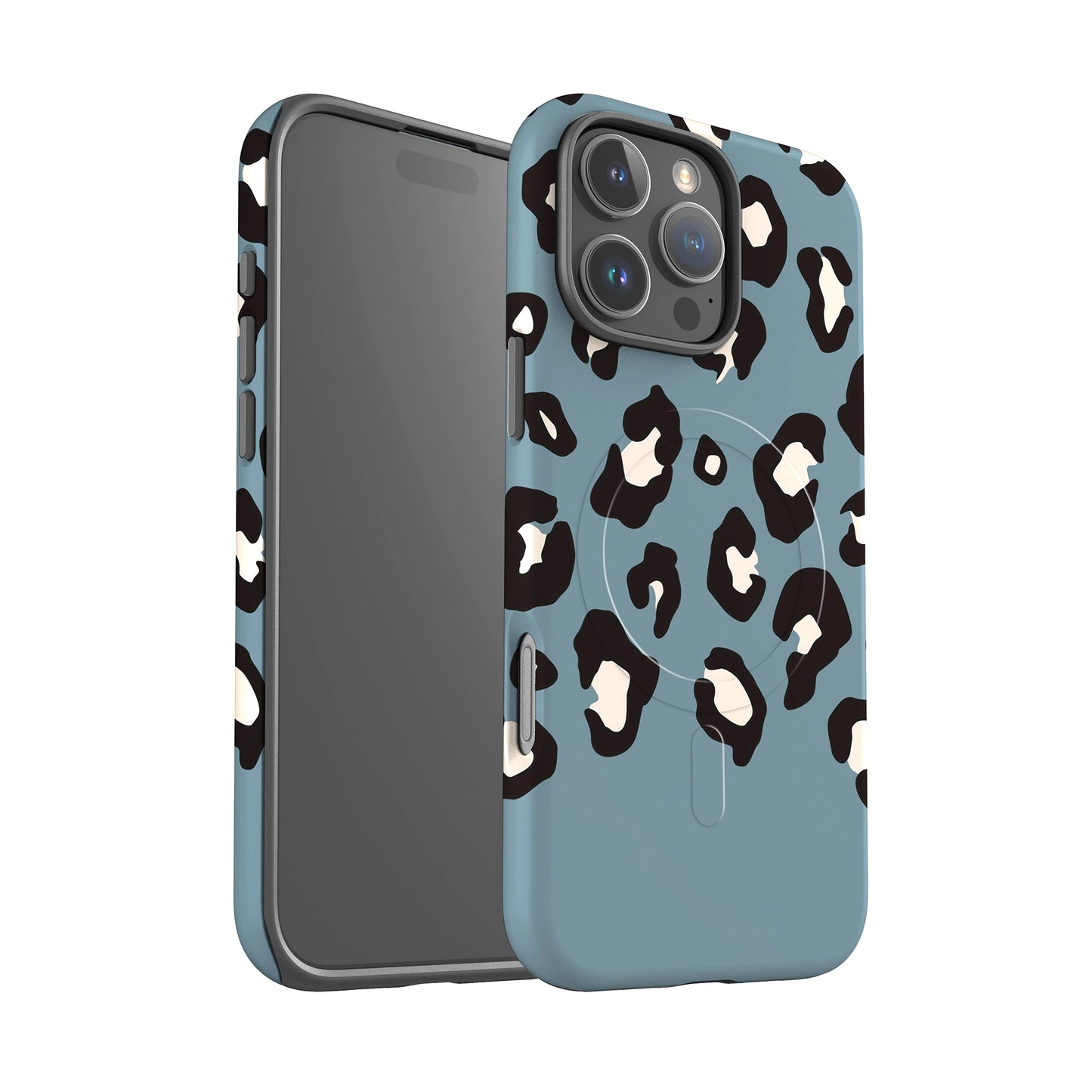 Blue Leopard Print Custom Magsafe Case