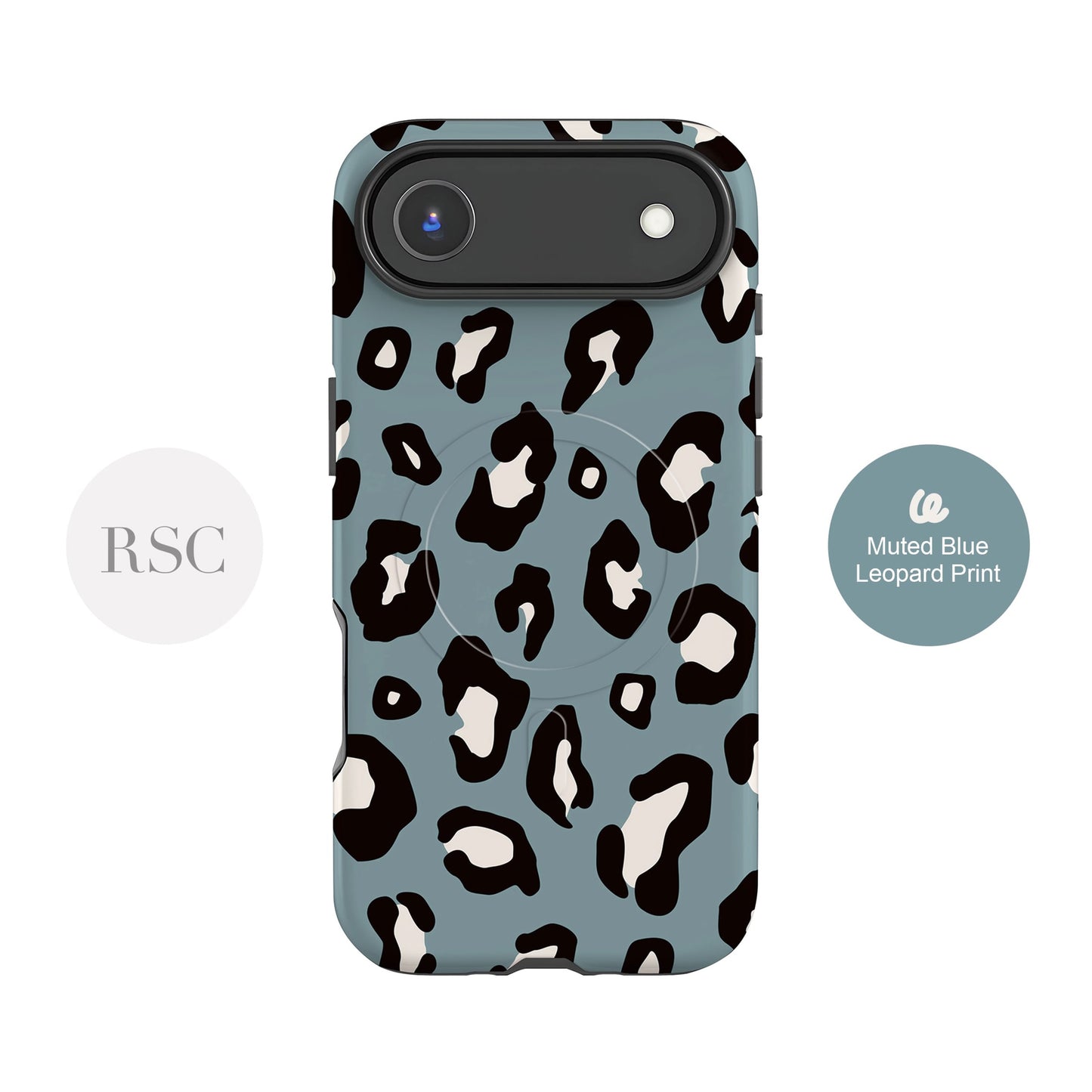 Muted Blue Leopard Print Magsafe Case