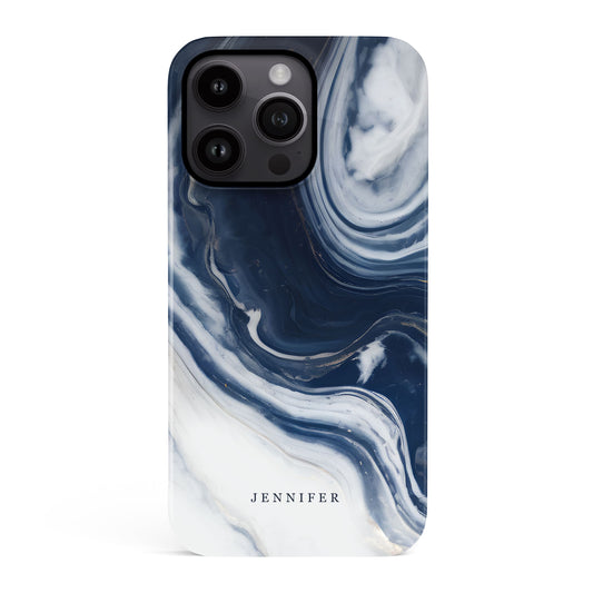 Blue Swirl Personalised Phone Case iPhone 15 Phone Case