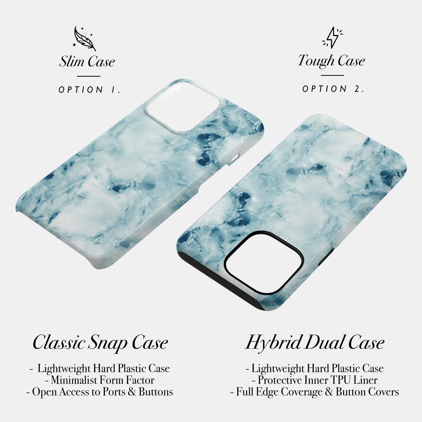 Blue Marble Personalised Initials Phone Case Phone Case