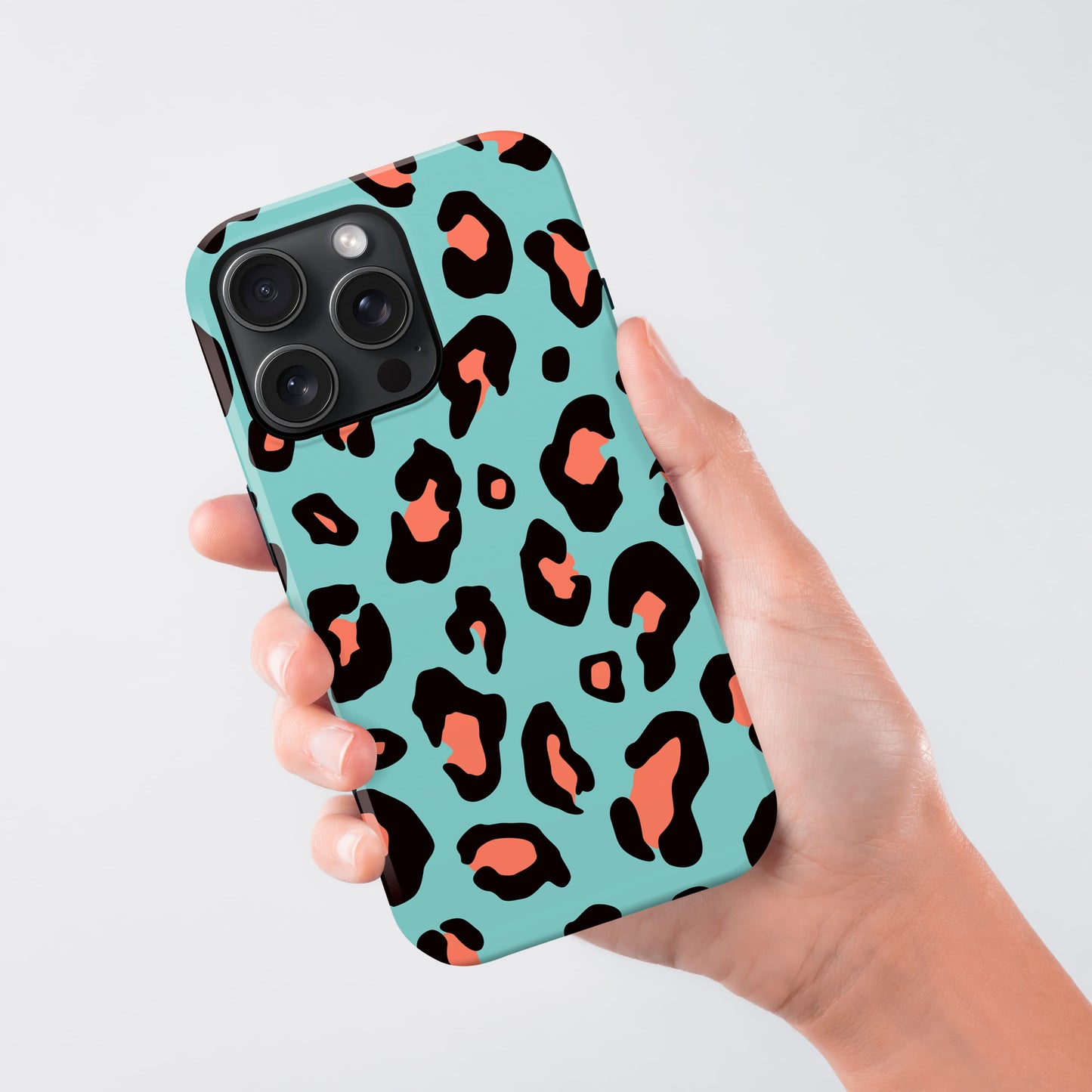 Orange and Blue Leopard Print Personalised Case Phone Case