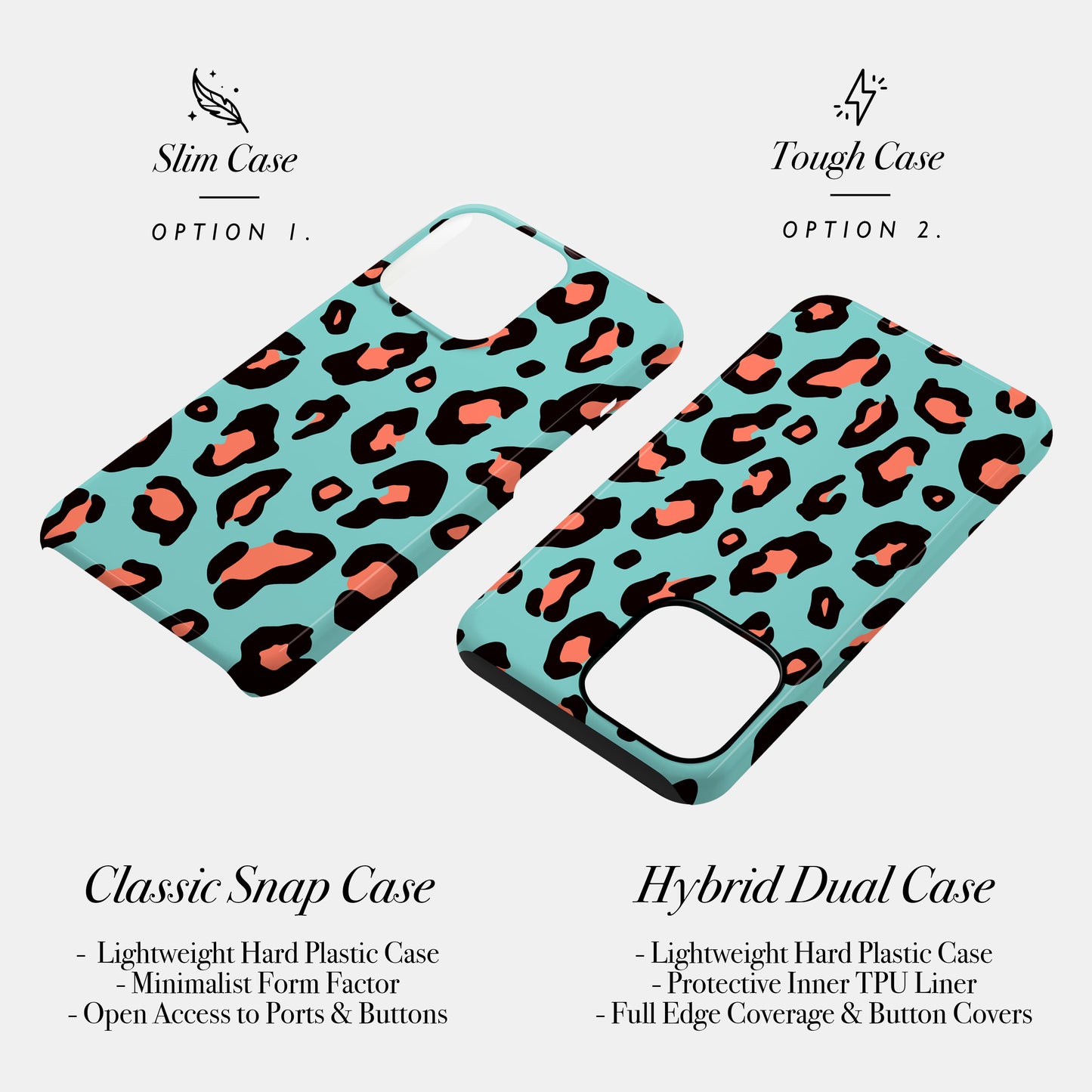 Orange and Blue Leopard Print Personalised Case Phone Case