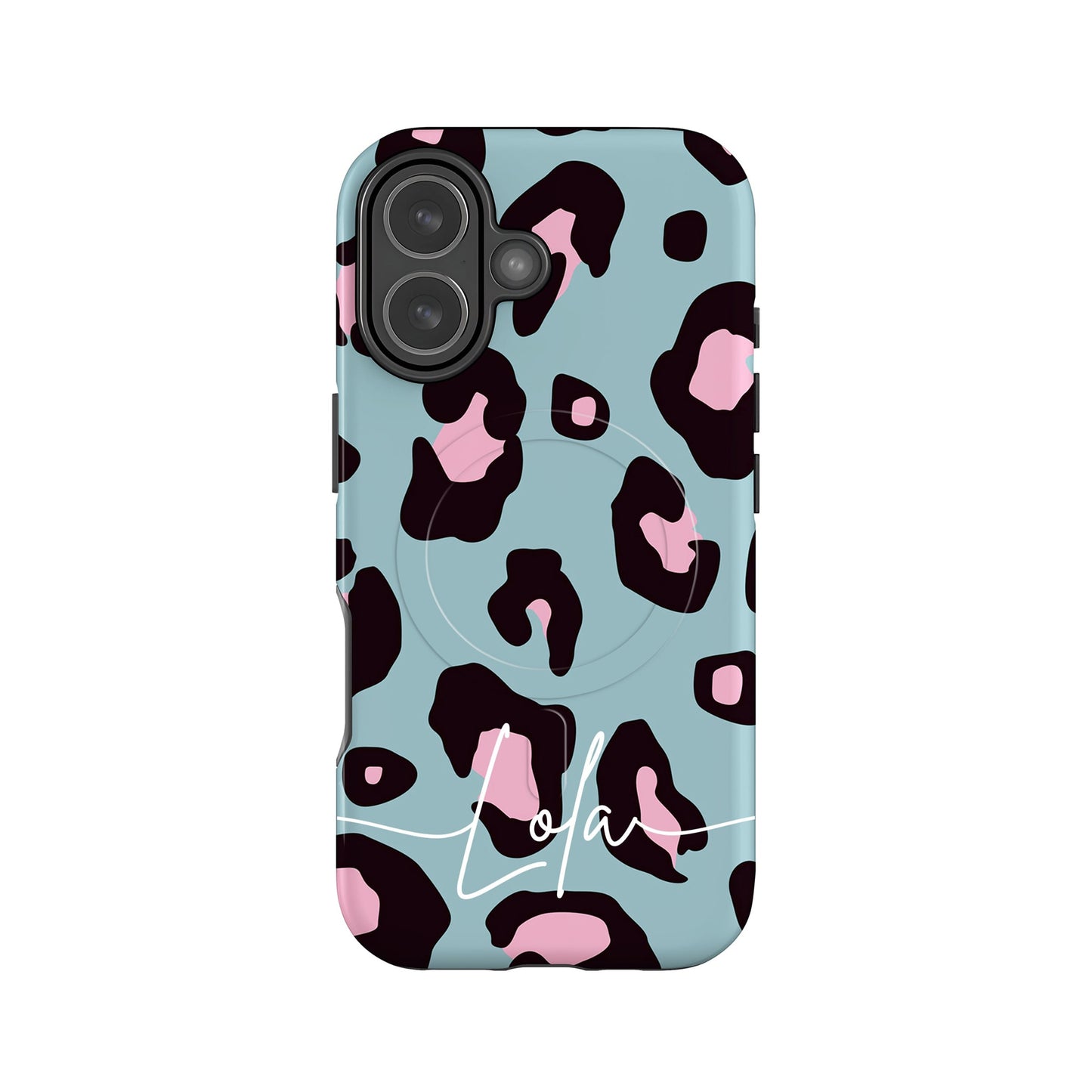 Blue Pink Leopard Print Custom Magsafe Case