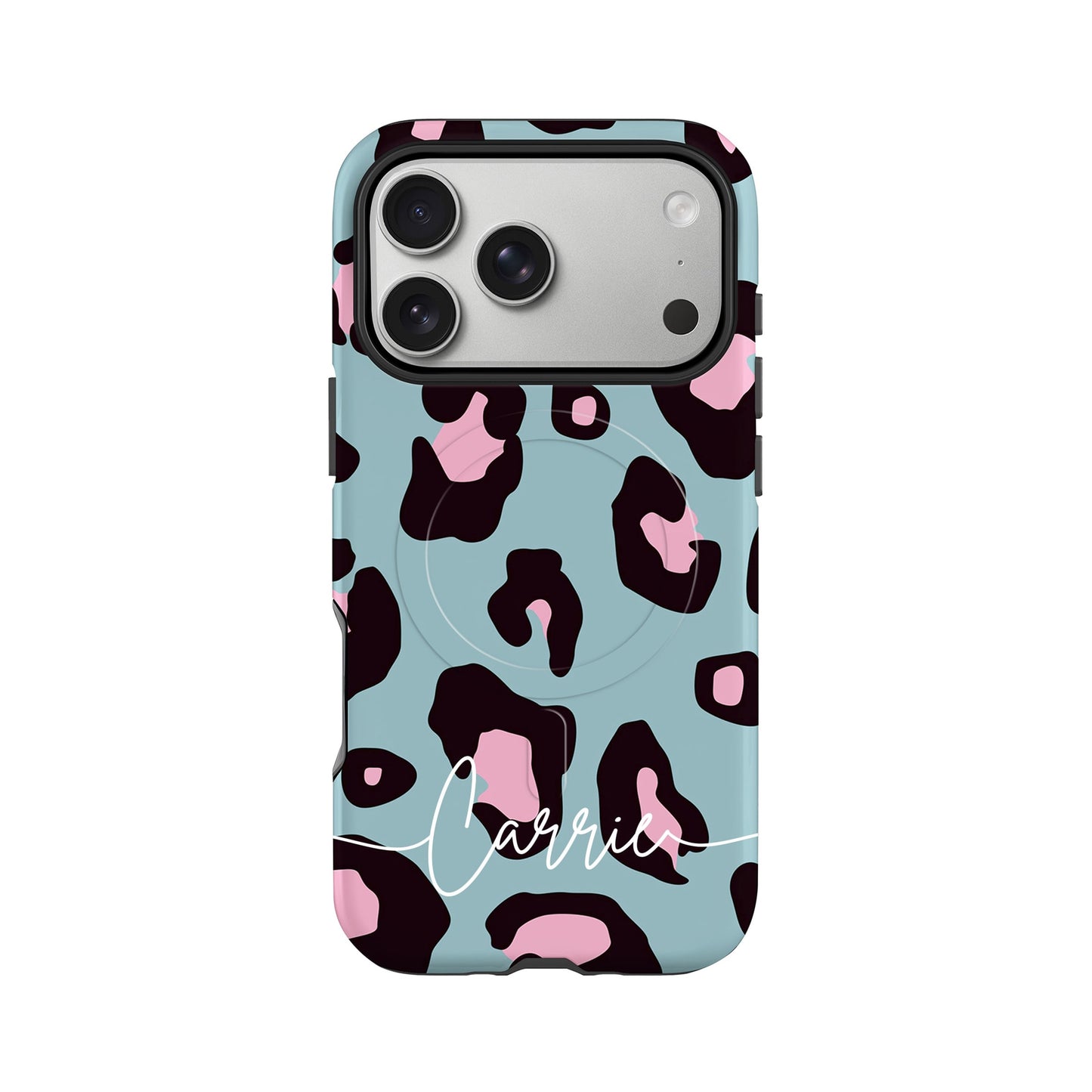 Blue Pink Leopard Print Custom Magsafe Case