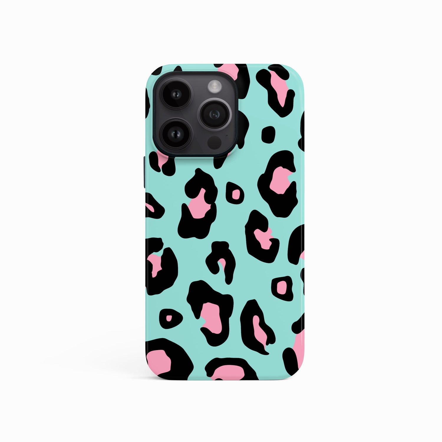 Blue and Pink Ice Leopard Print Case iPhone 16 Pro Phone Case