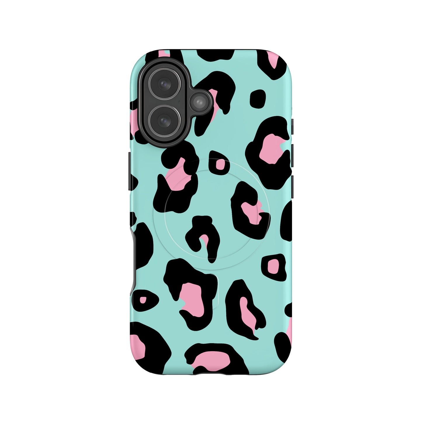 Blue Pink Ice Leopard Print Magsafe Case