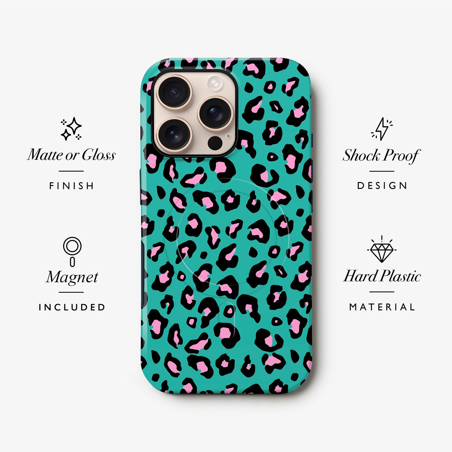 Blue Pink Micro Leopard Print Magsafe Case