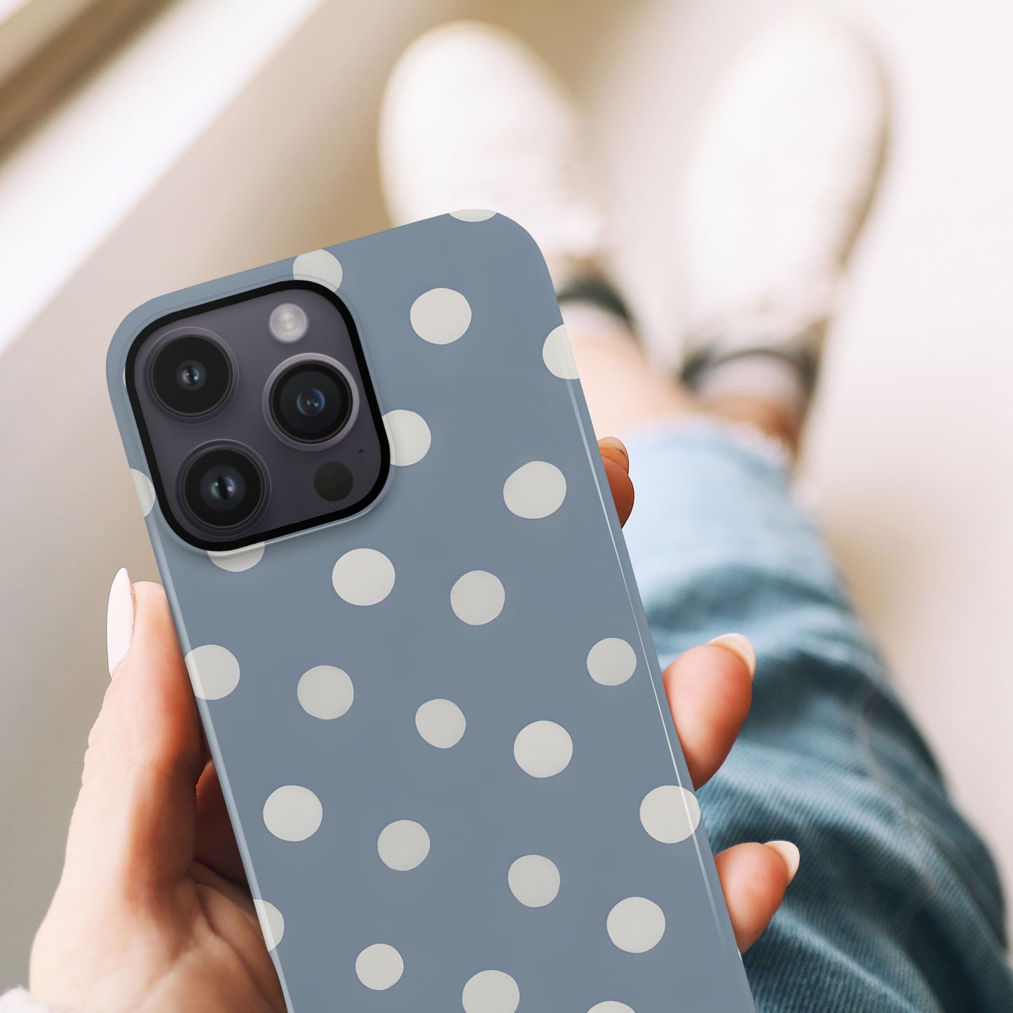 Muted Blue Polka Dot Phone Case Phone Case