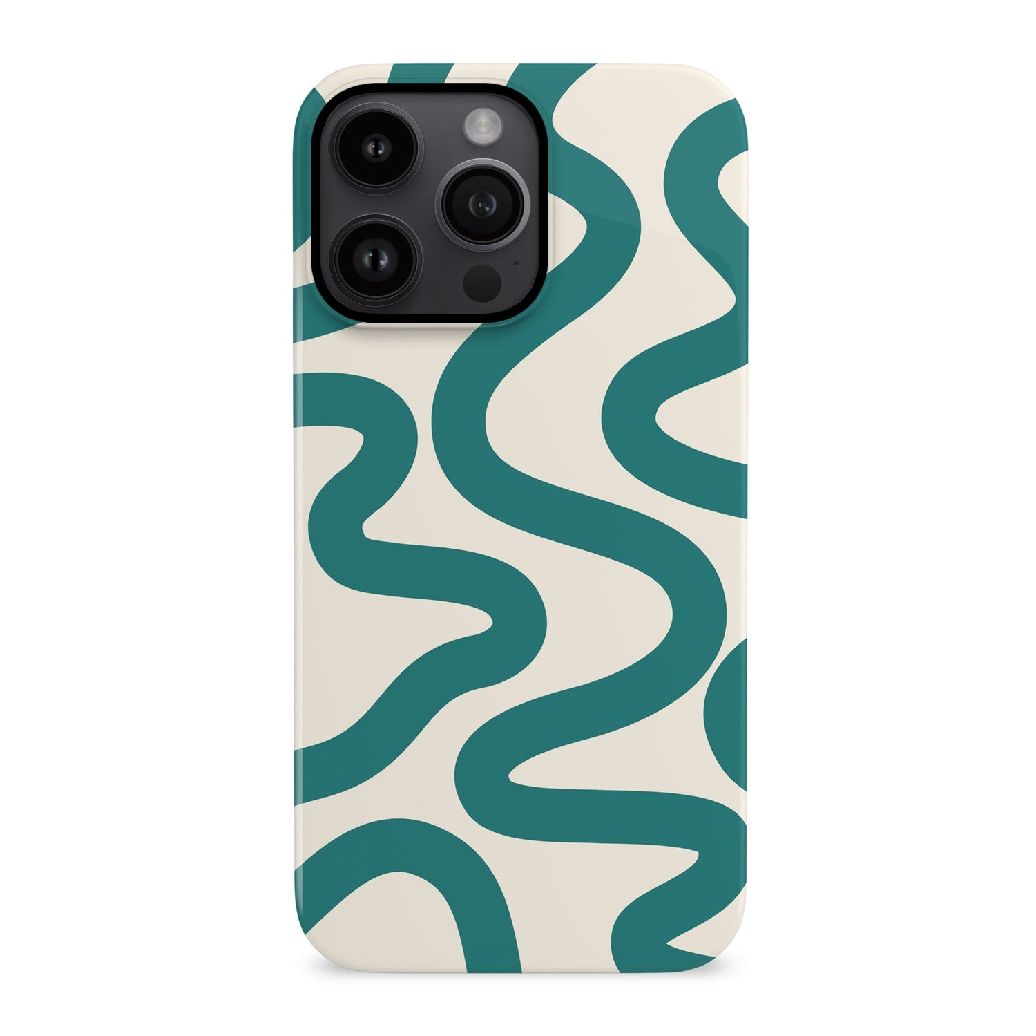 Abstract Wavy Blue Pattern Case iPhone 16 Pro Phone Case