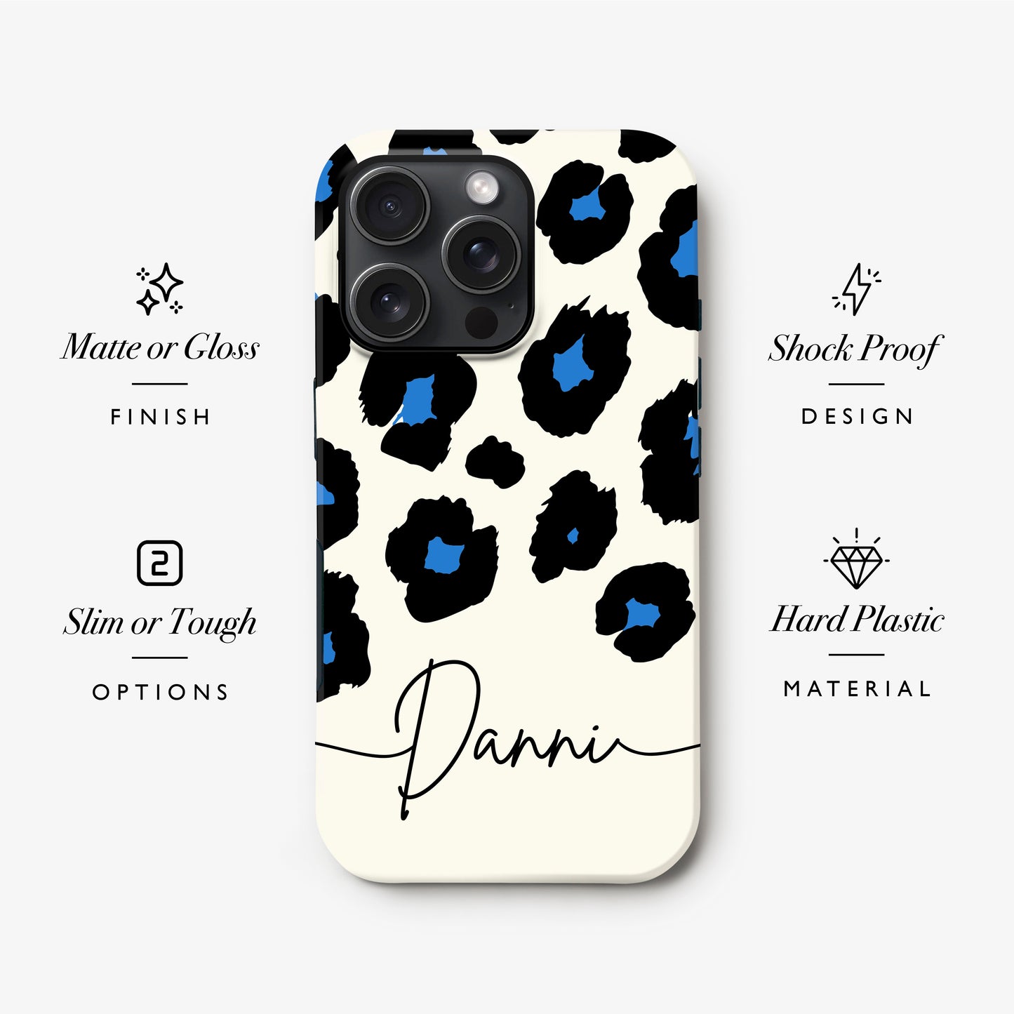 Custom Blue Leopard Spot Print Case Phone Case