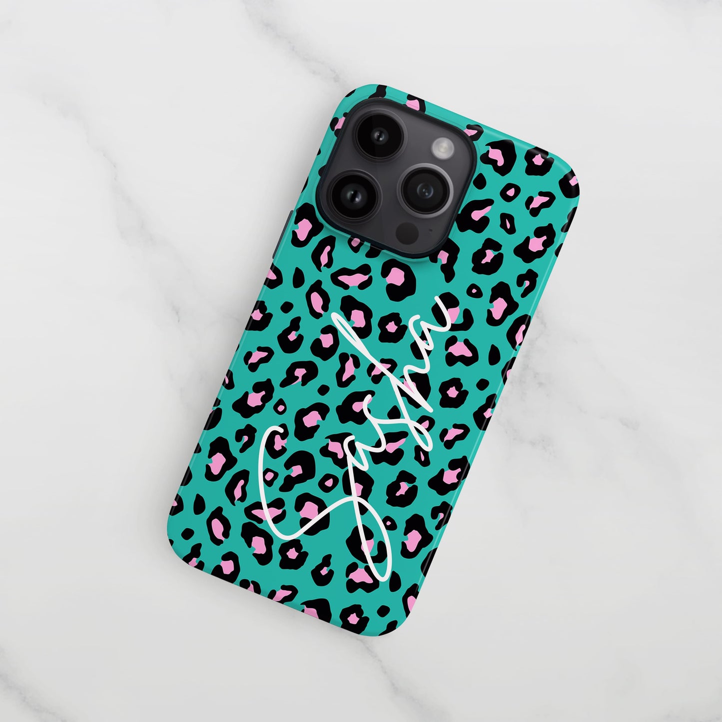 Custom Name Blue Leopard Print Phone Case Phone Case