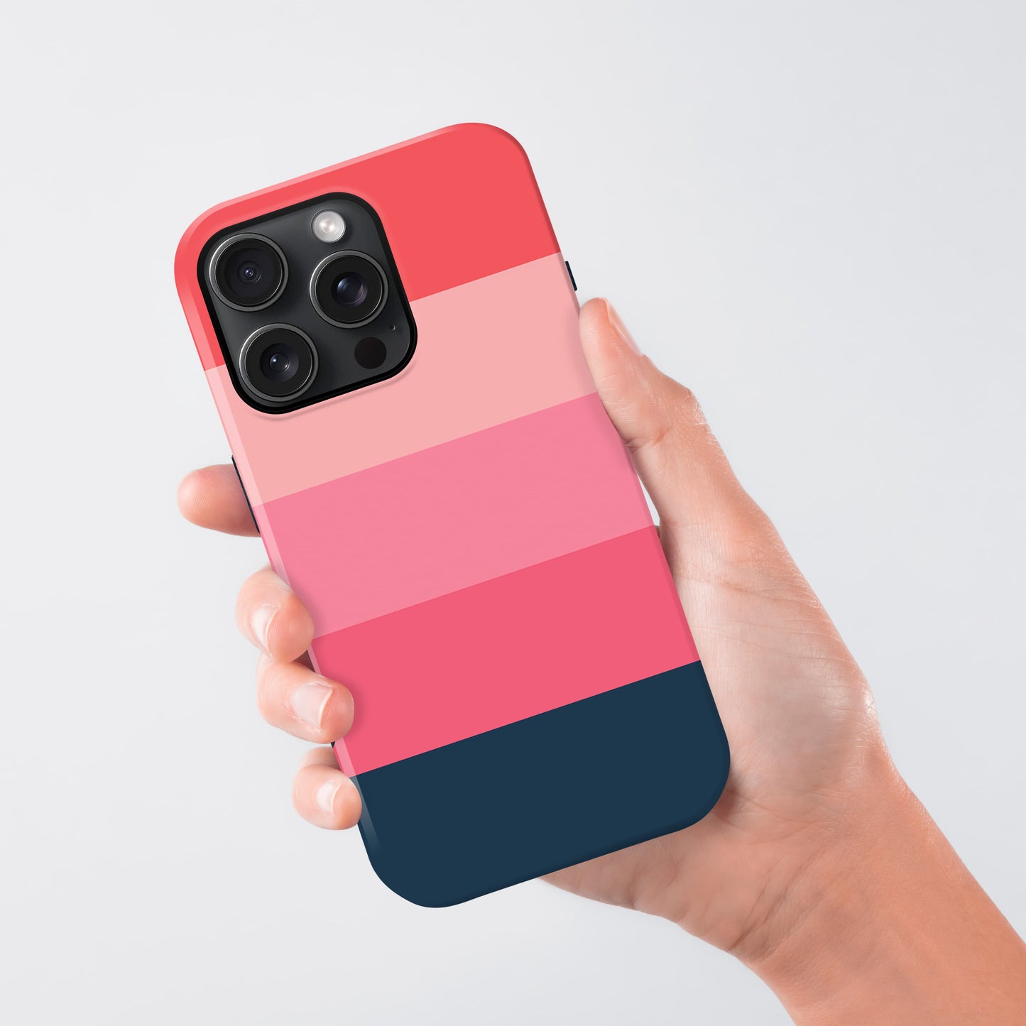 Pink and Navy Stripe Phone Case Phone Case
