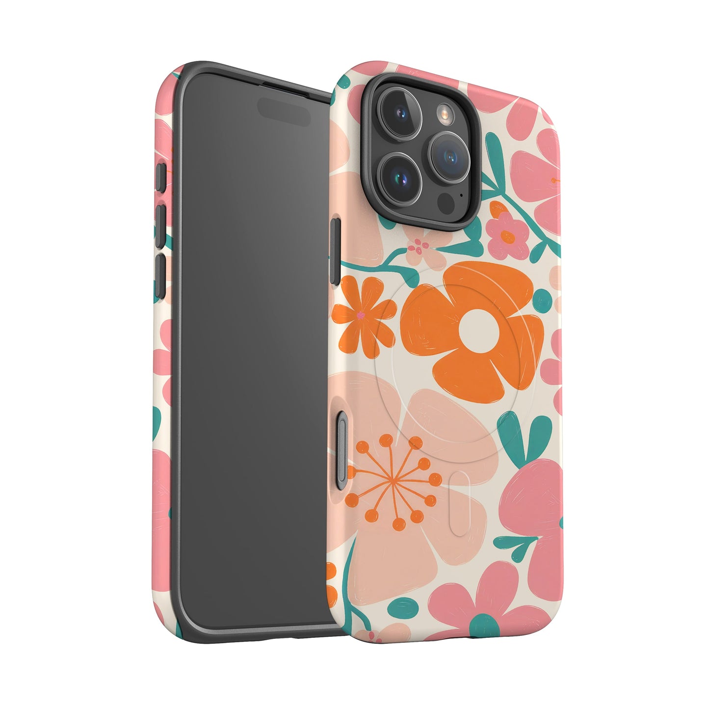 Orange Boho Floral Magsafe Case
