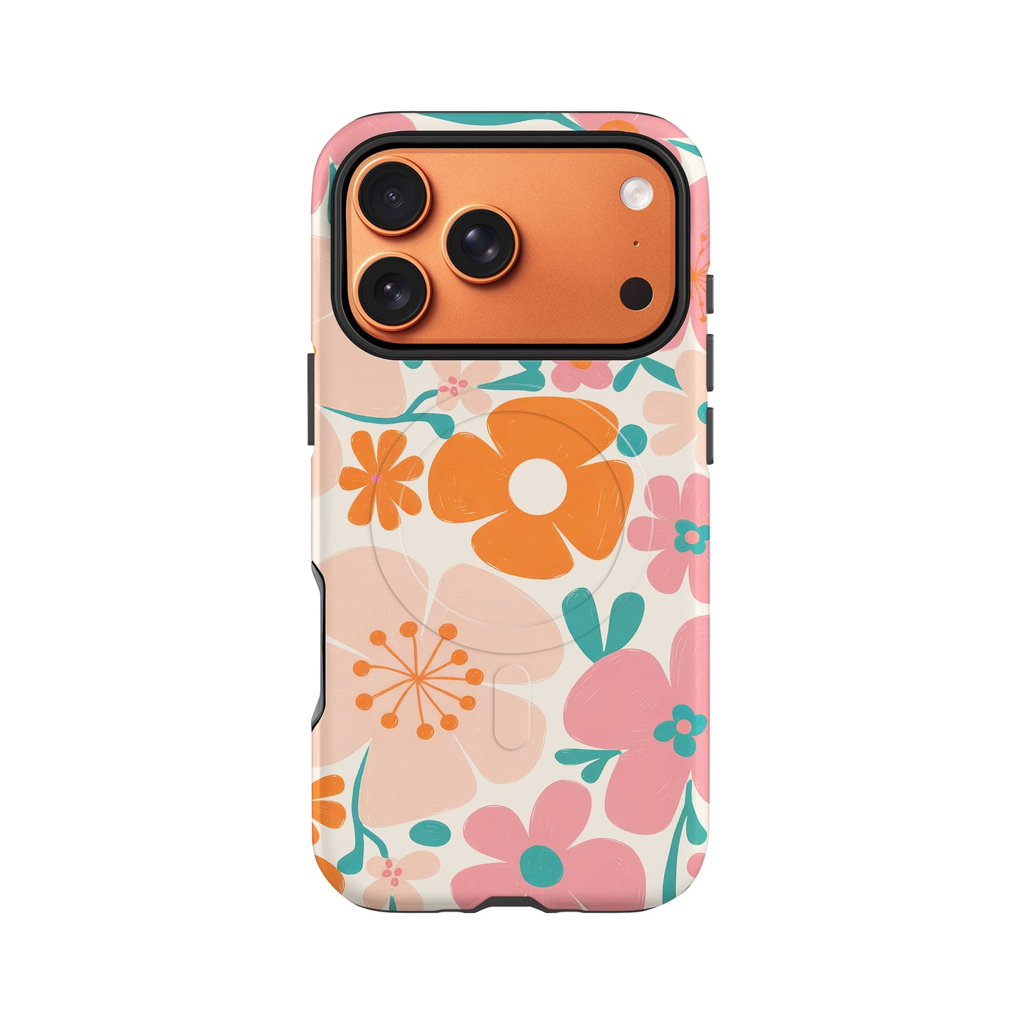Orange Boho Floral Magsafe Case