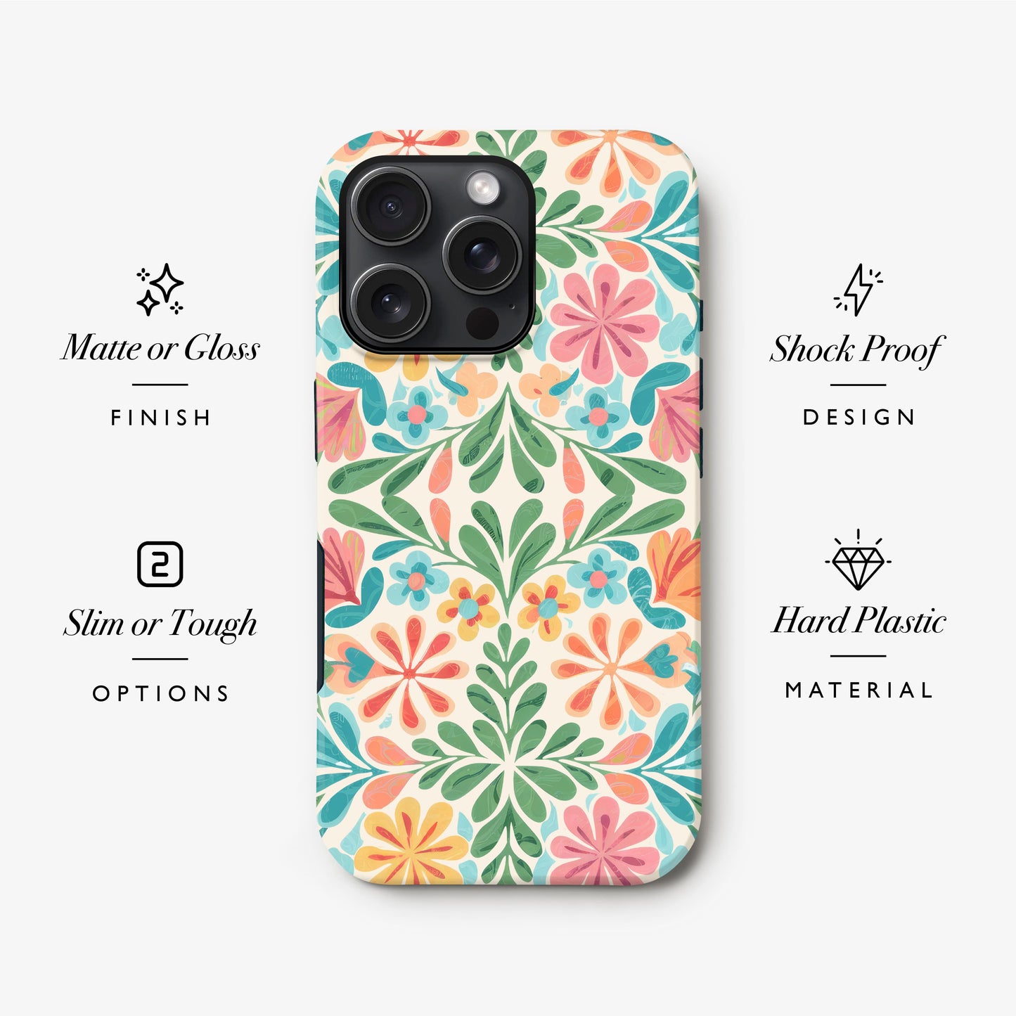 Colourful Boho Floral Print Case Phone Case