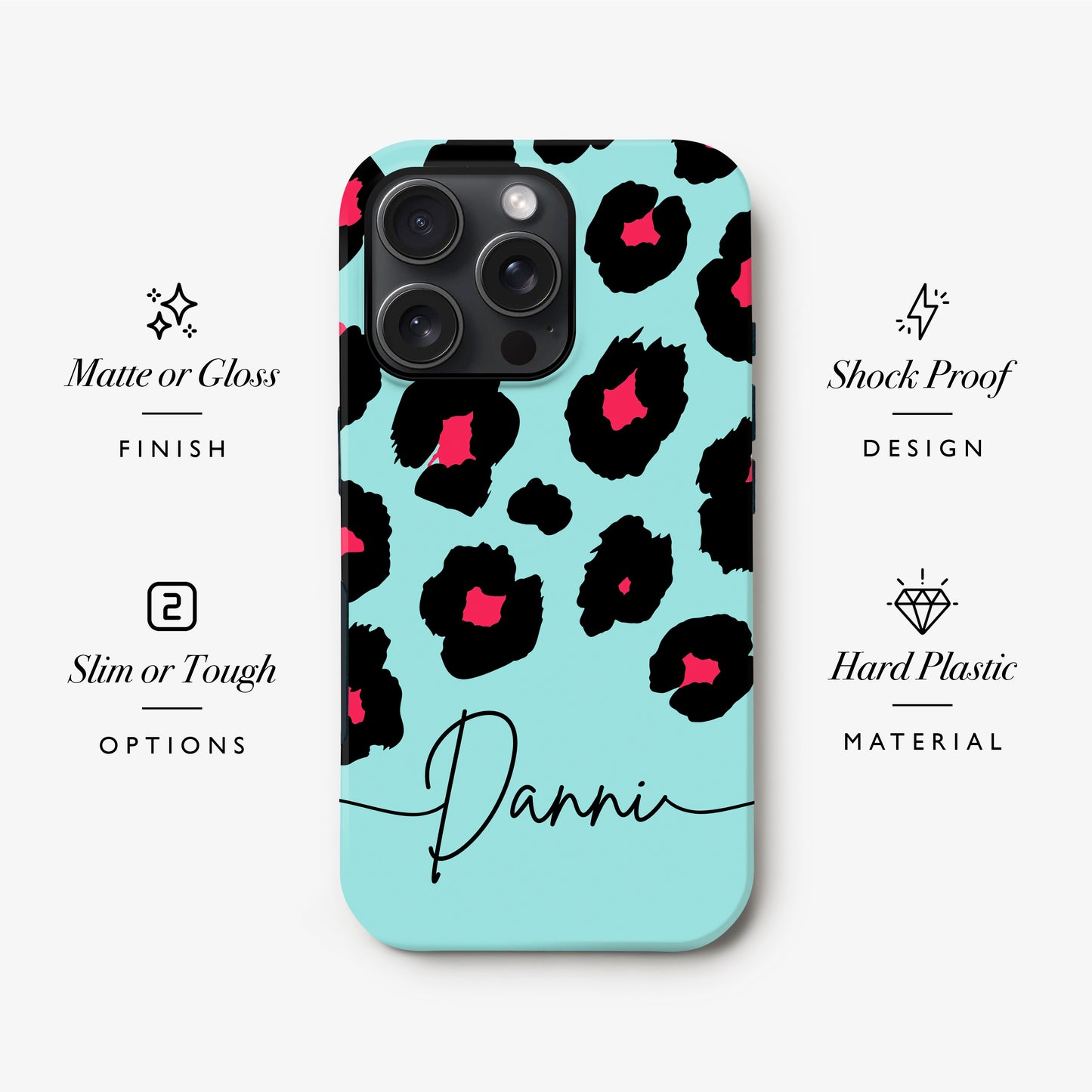 Blue & Red Custom Leopard Print Case Phone Case
