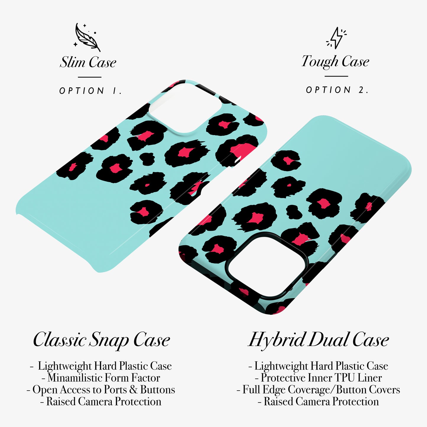 Blue & Red Custom Leopard Print Case Phone Case