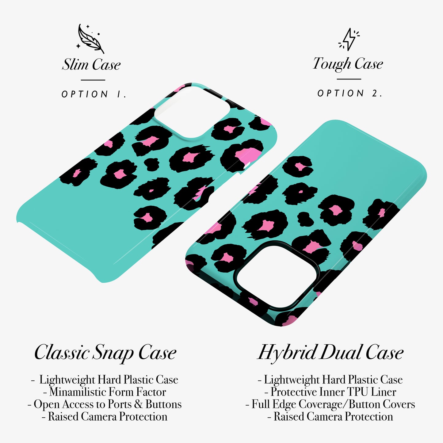 Bold Blue Pink Custom Leopard Print Case Phone Case